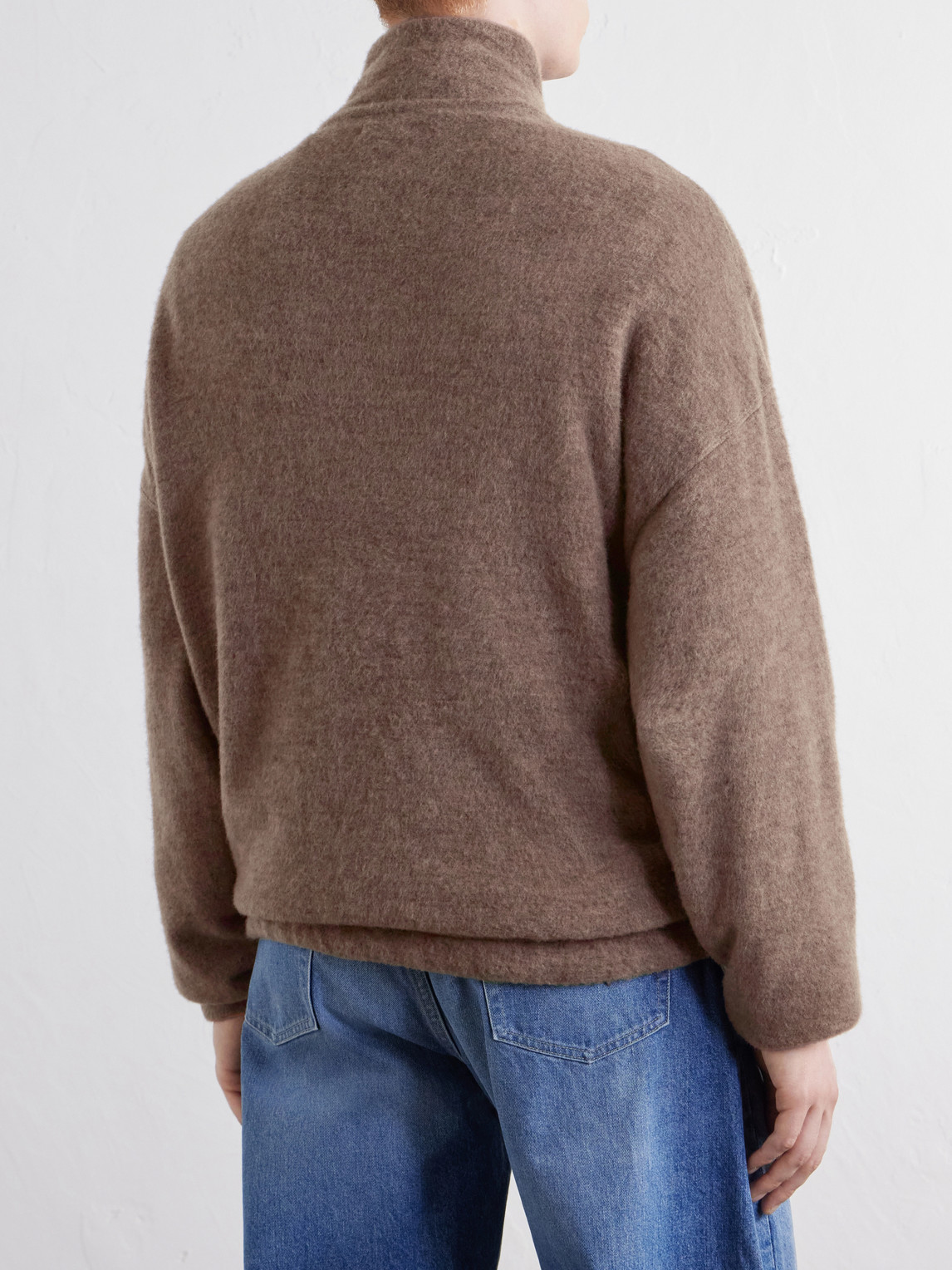 And Silk-Blend Fleece Zip-Up Sweater
