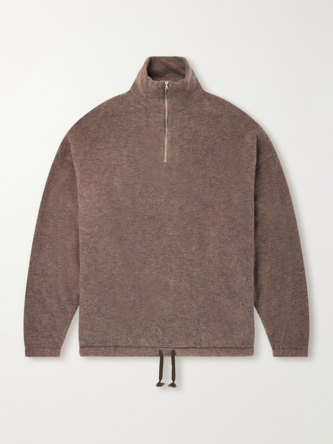 And Silk-Blend Fleece Zip-Up Sweater
