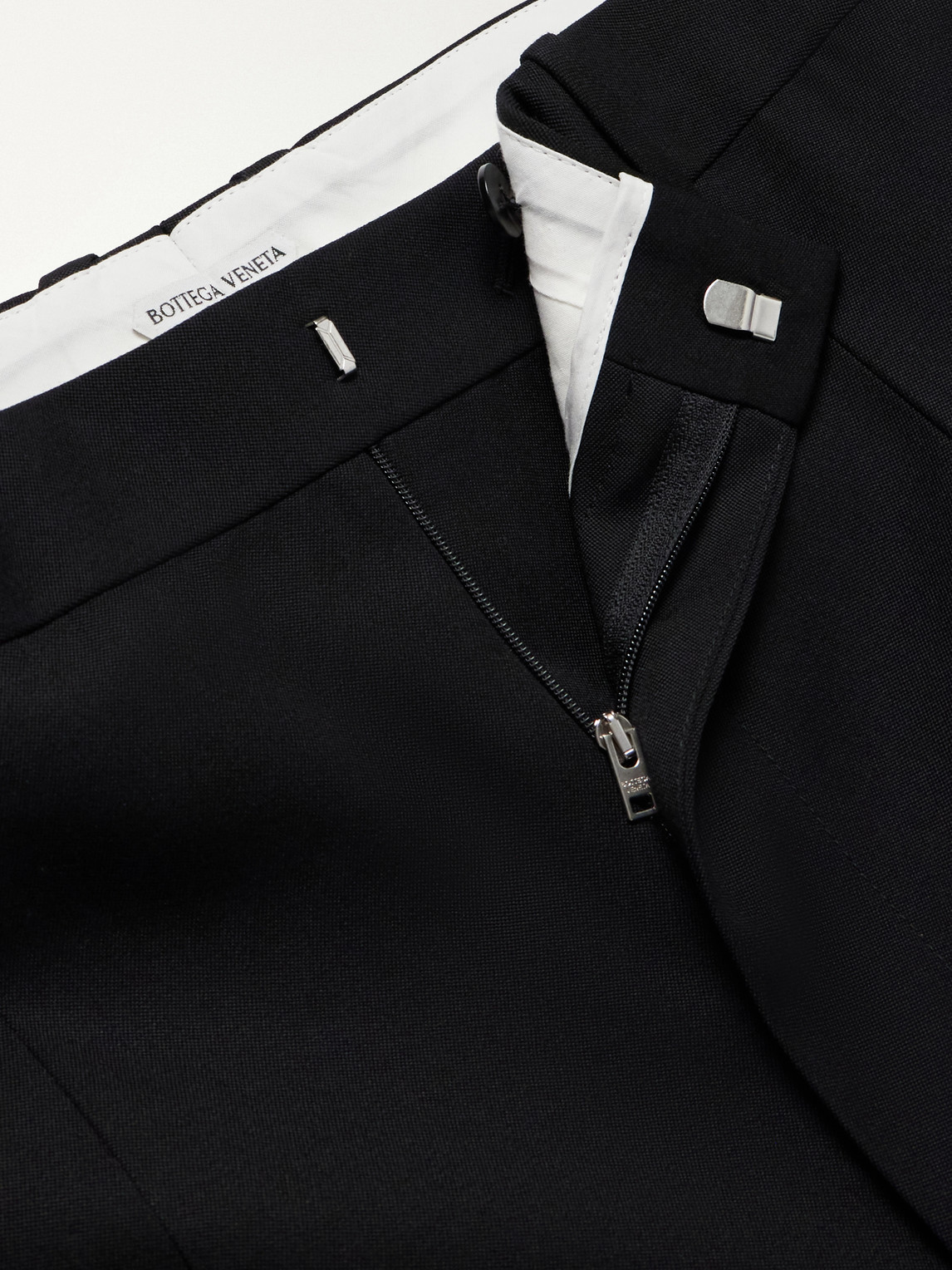 Straight-Leg Grain De Poudre Wool Trousers