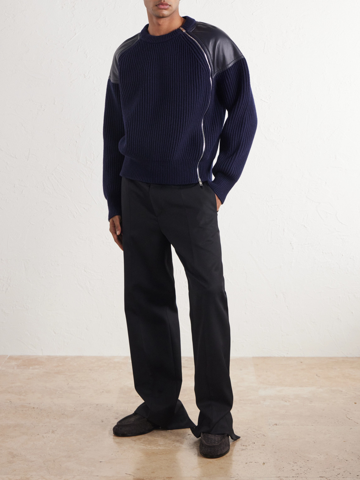 And Cashmere-Blend Zip-Up Sweater