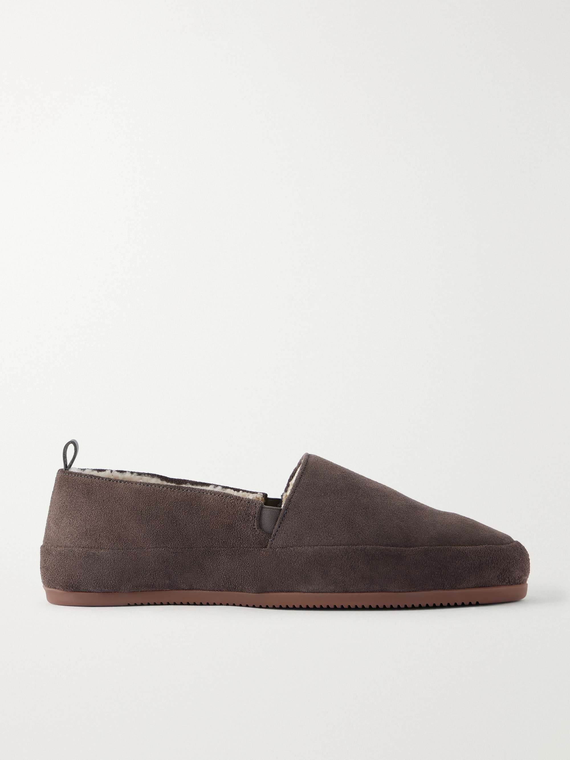 MULO Shearling-Lined Suede Slippers