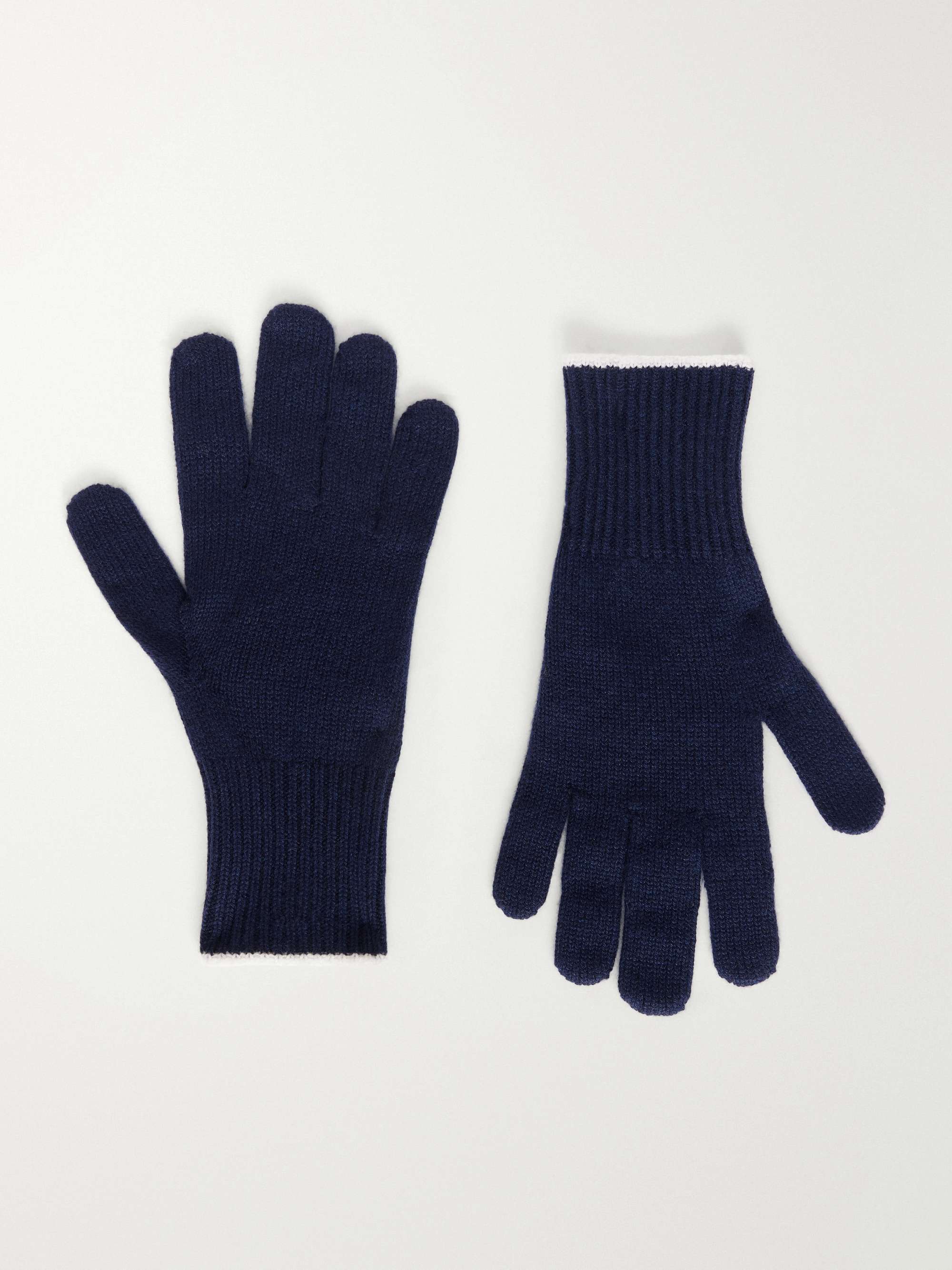 BRUNELLO CUCINELLI Contrast-Tipped Cashmere Gloves