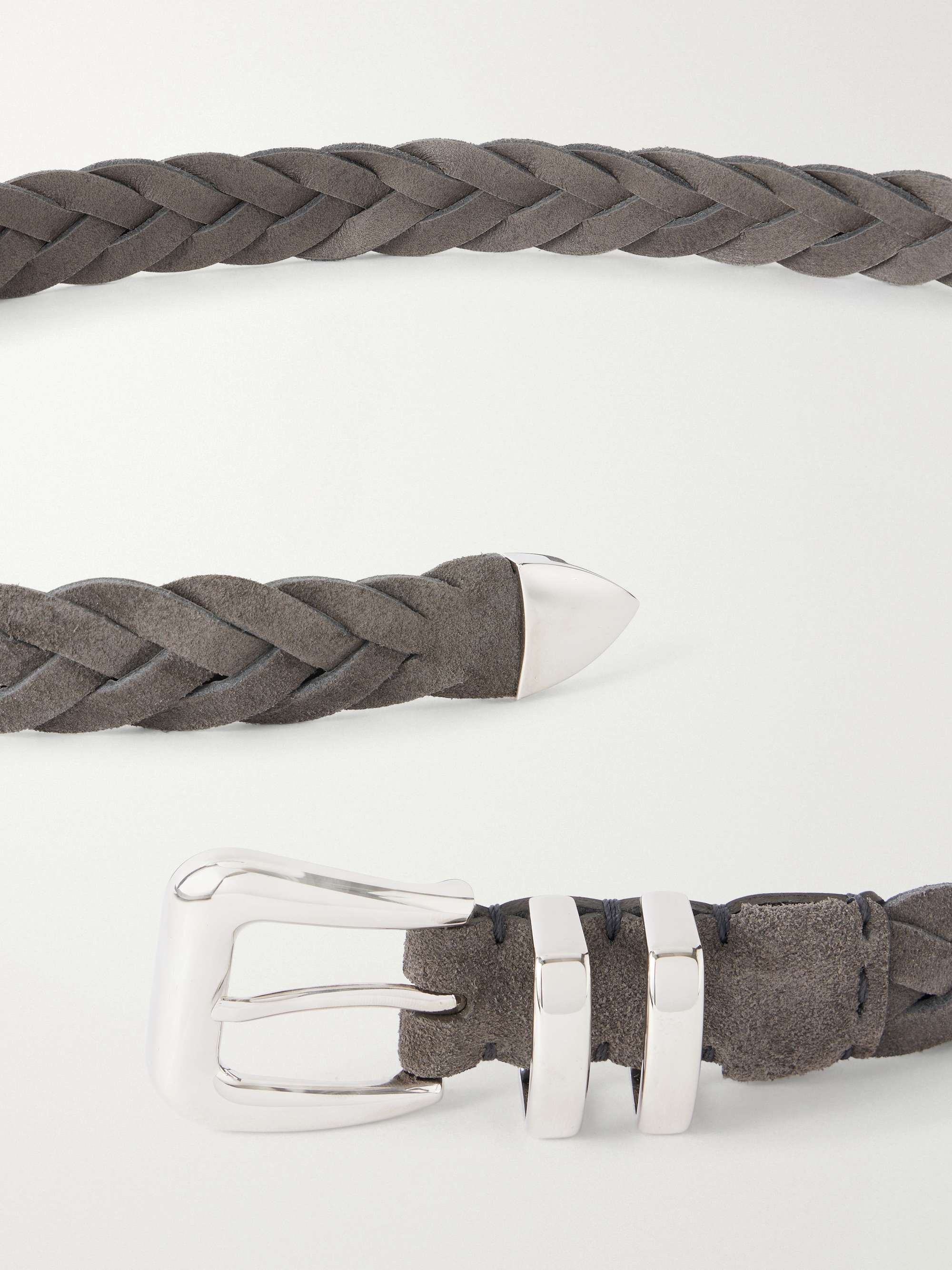 BRUNELLO CUCINELLI 2.5cm Woven Suede Belt