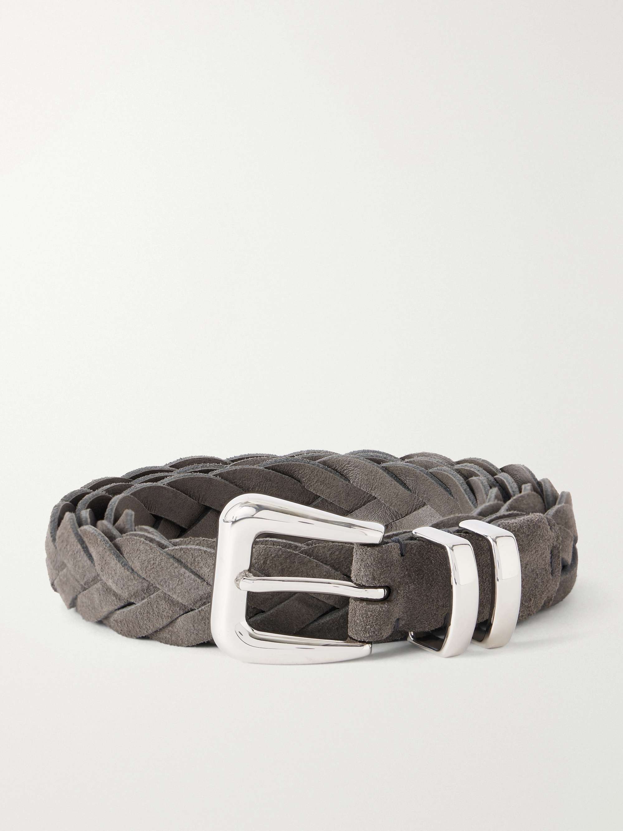 BRUNELLO CUCINELLI 2.5cm Woven Suede Belt