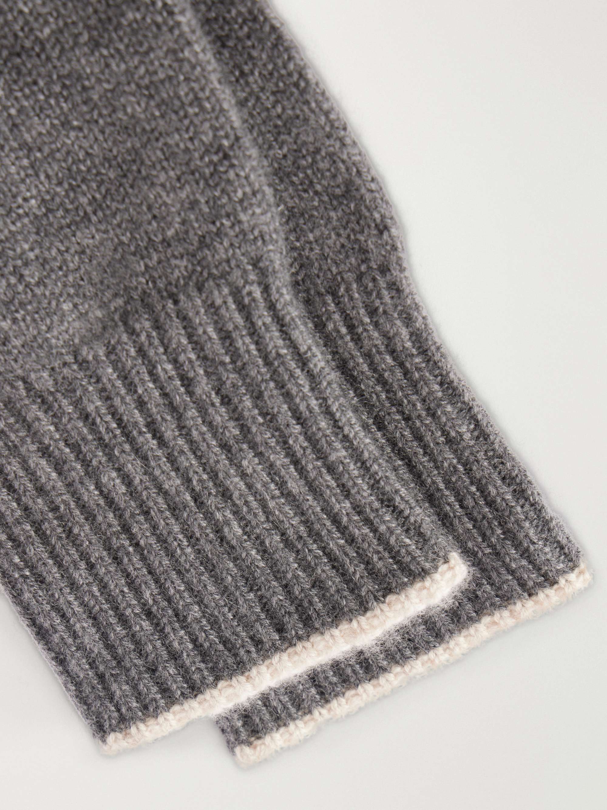 BRUNELLO CUCINELLI Contrast-Tipped Cashmere Gloves