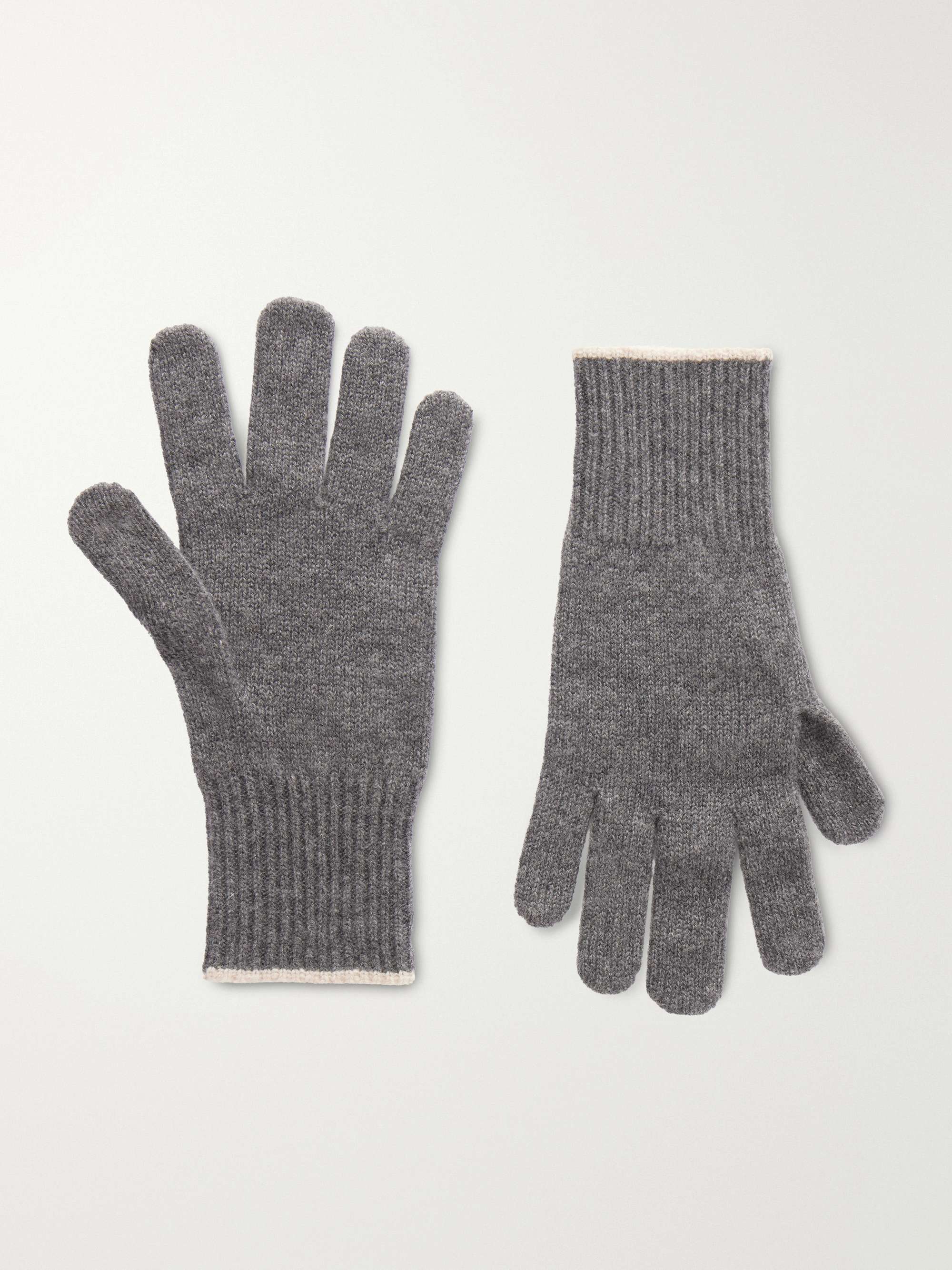 BRUNELLO CUCINELLI Contrast-Tipped Cashmere Gloves