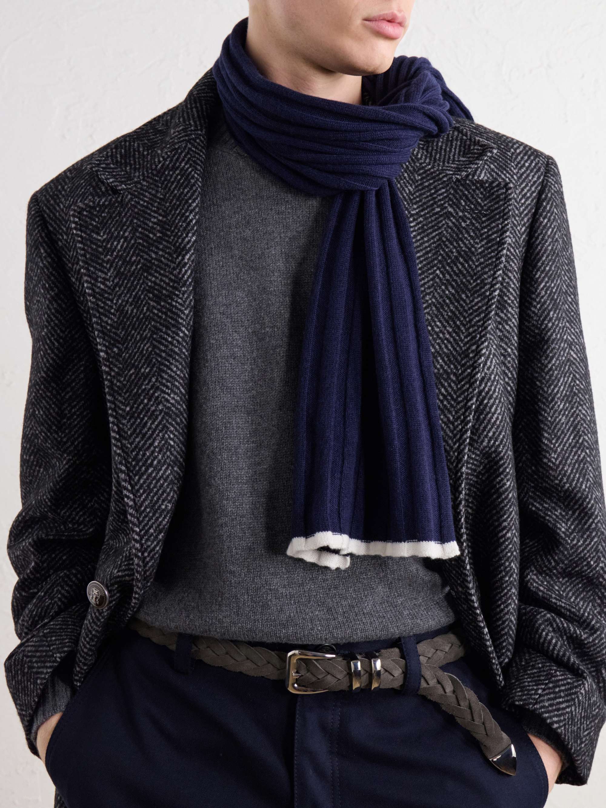 BRUNELLO CUCINELLI Ribbed Cashmere Scarf
