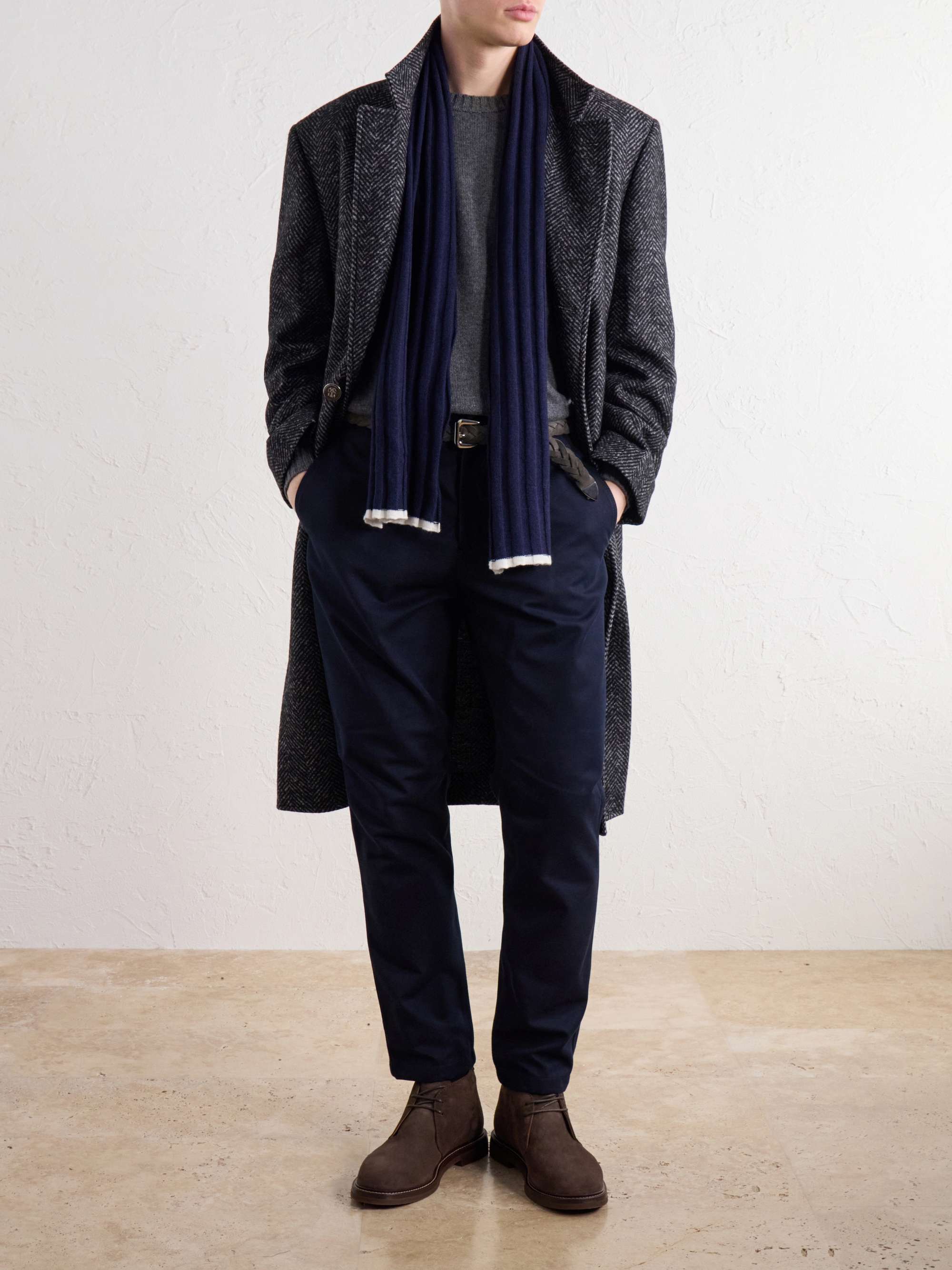 BRUNELLO CUCINELLI Ribbed Cashmere Scarf