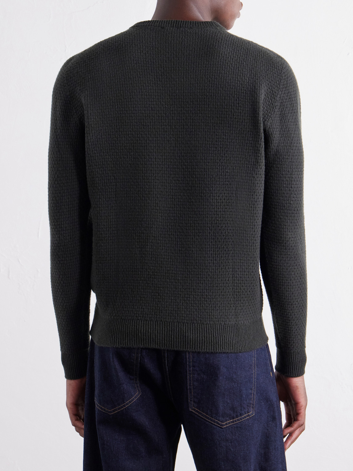 Inis Meáin - Caoladóir Merino Wool And Cashmere-Blend Waffle Sweater