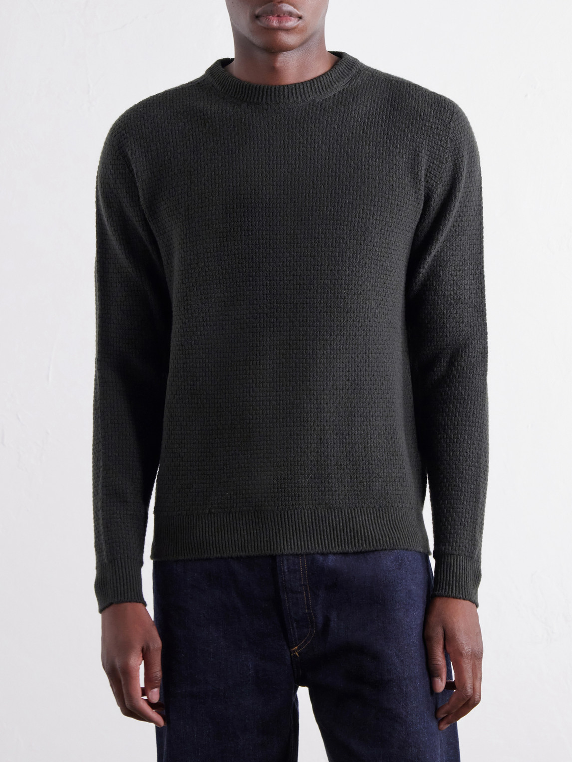 Inis Meáin - Caoladóir Merino Wool And Cashmere-Blend Waffle Sweater