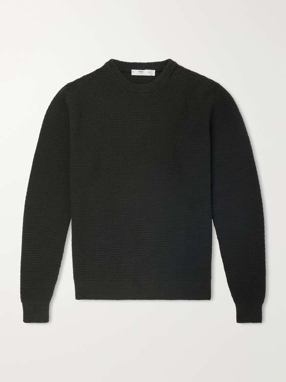 Inismein Caoladóir Merino Wool and Cashmere-Blend Waffle Sweater