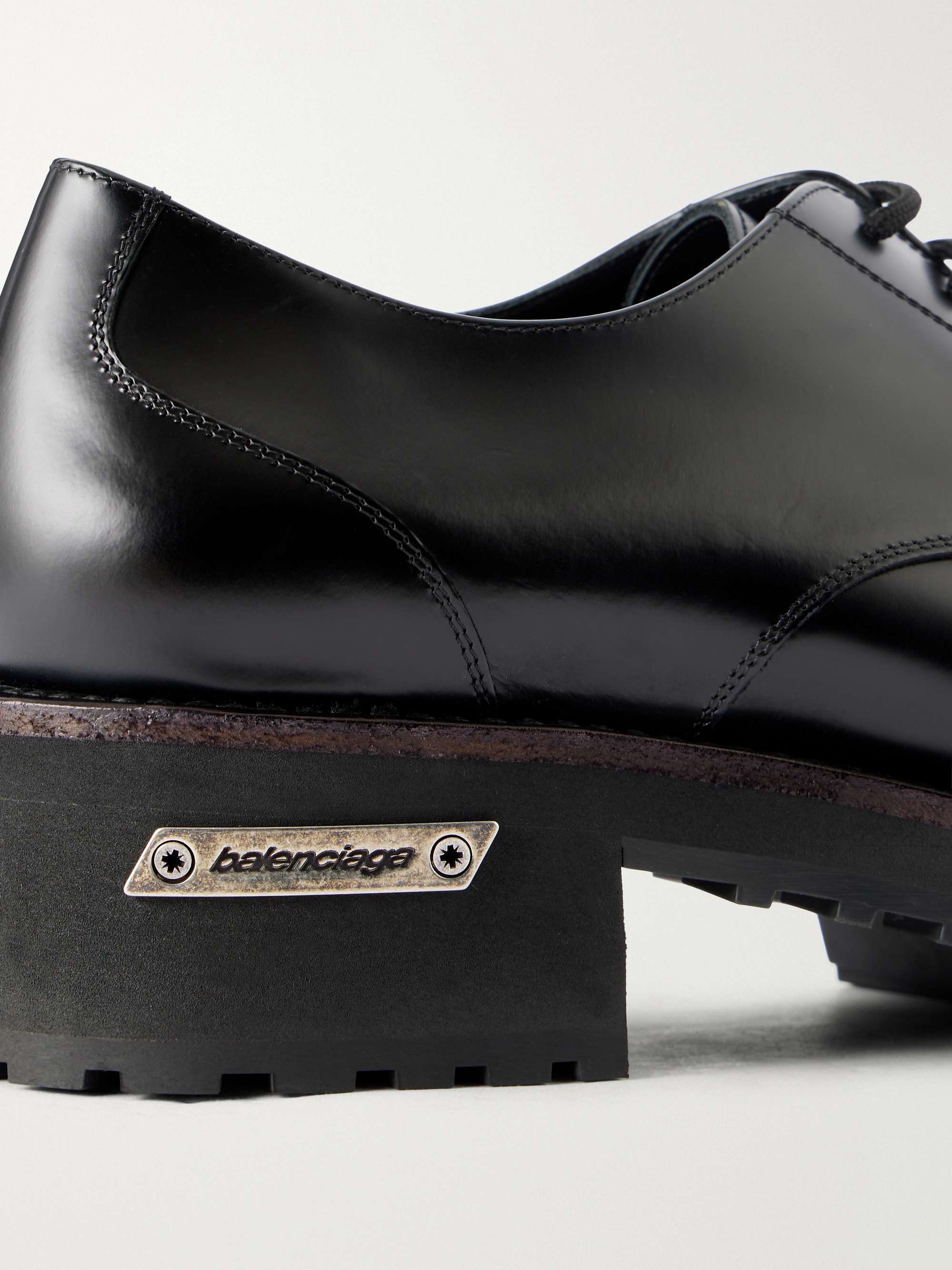 BALENCIAGA Venom Leather Derby Shoes for Men | MR PORTER US
