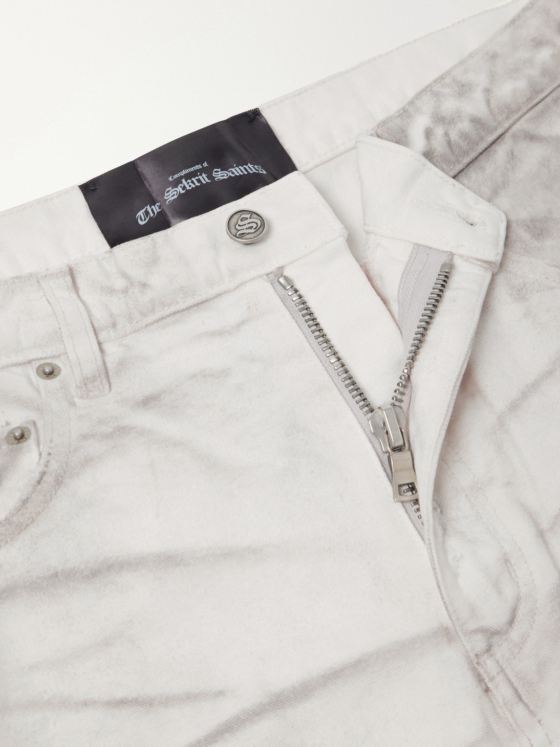 Chopper Carpenter Flared Paint-Splattered Distressed Jeans
