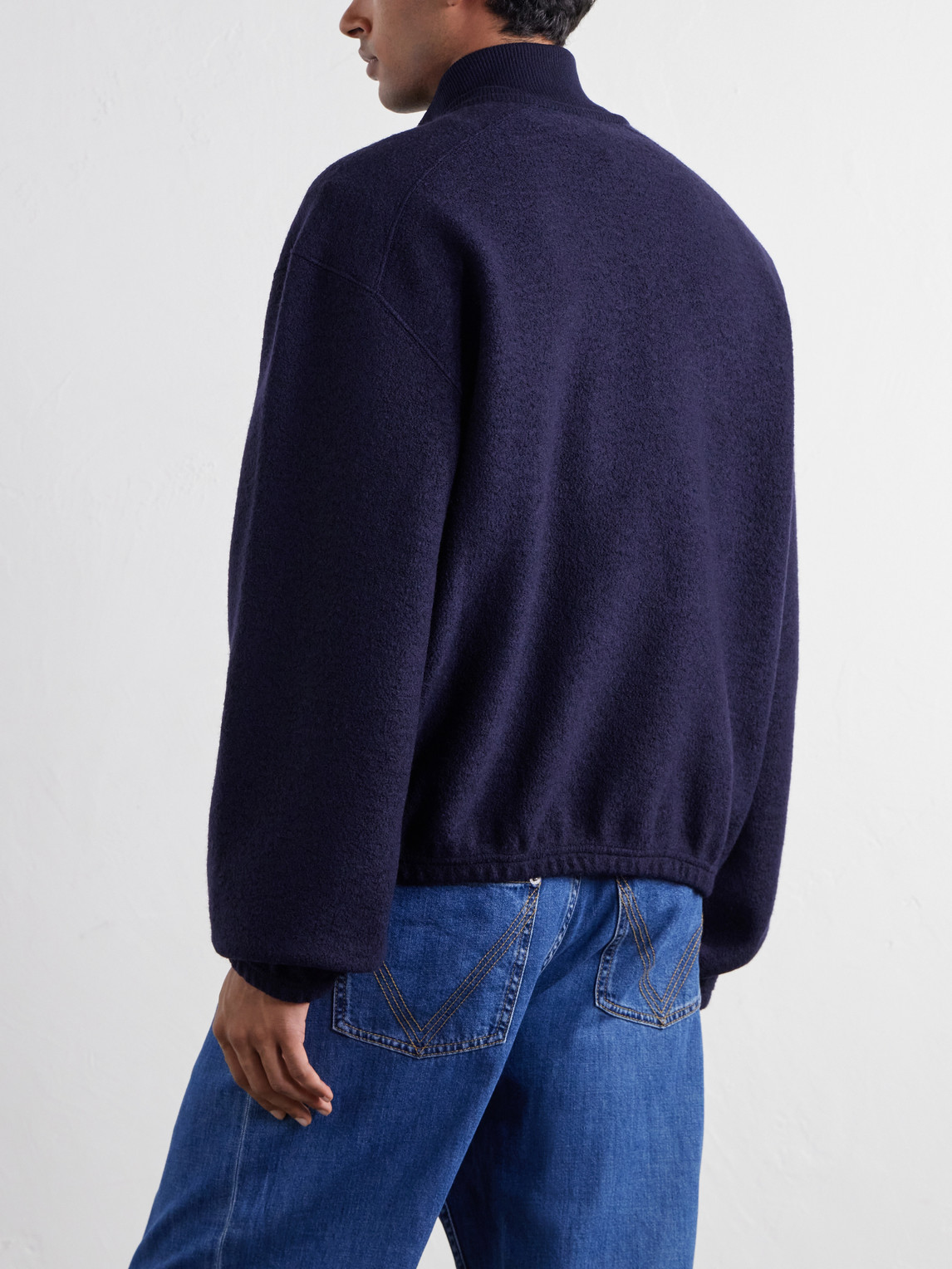 Wool-Blend Bouclé Half-Zip Sweatshirt