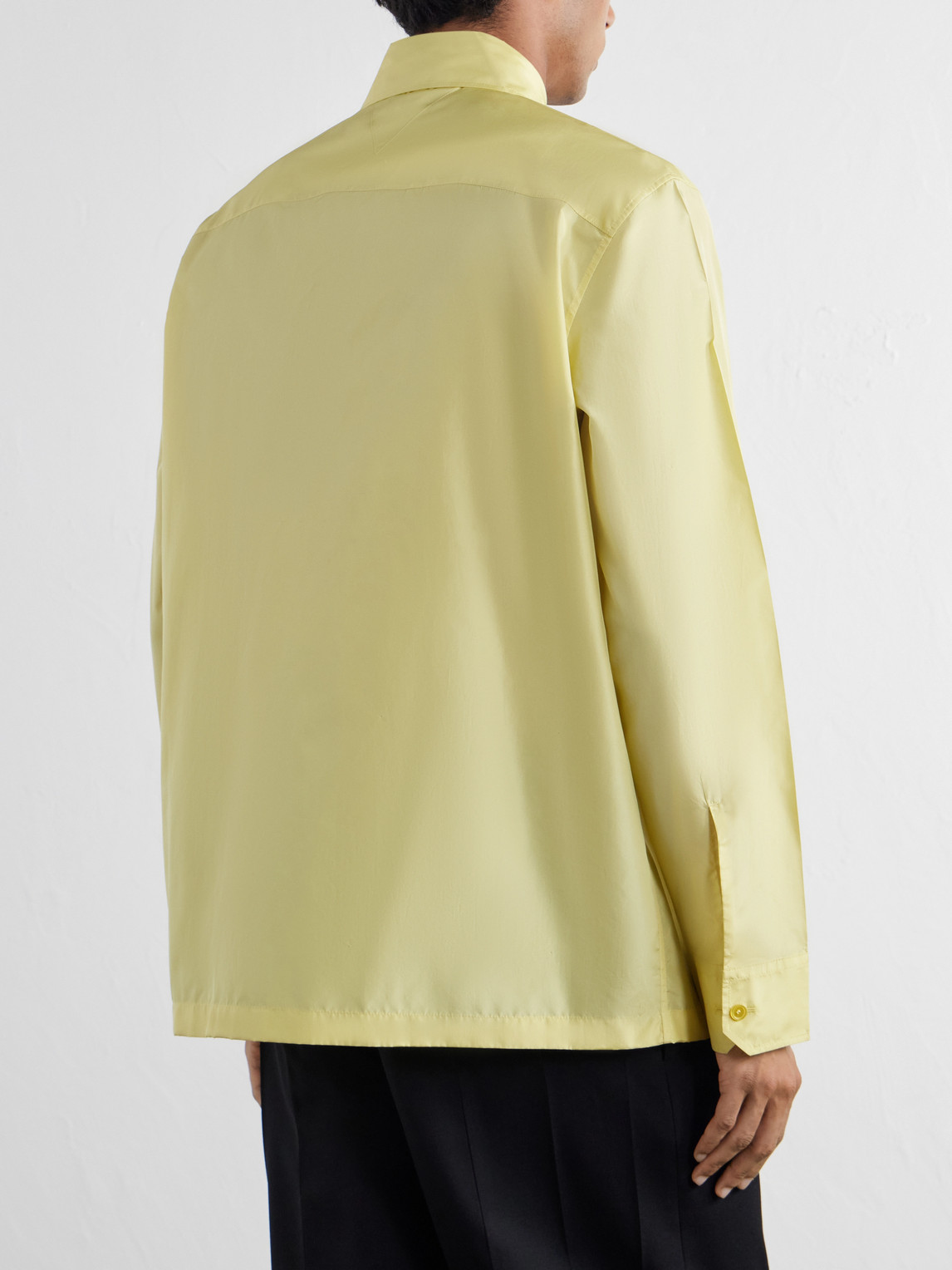 Classic-Collar Silk-Taffeta Shirt