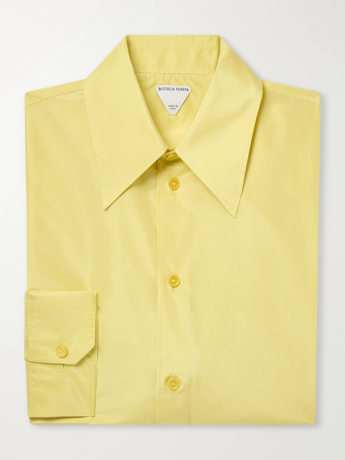 Classic-Collar Silk-Taffeta Shirt