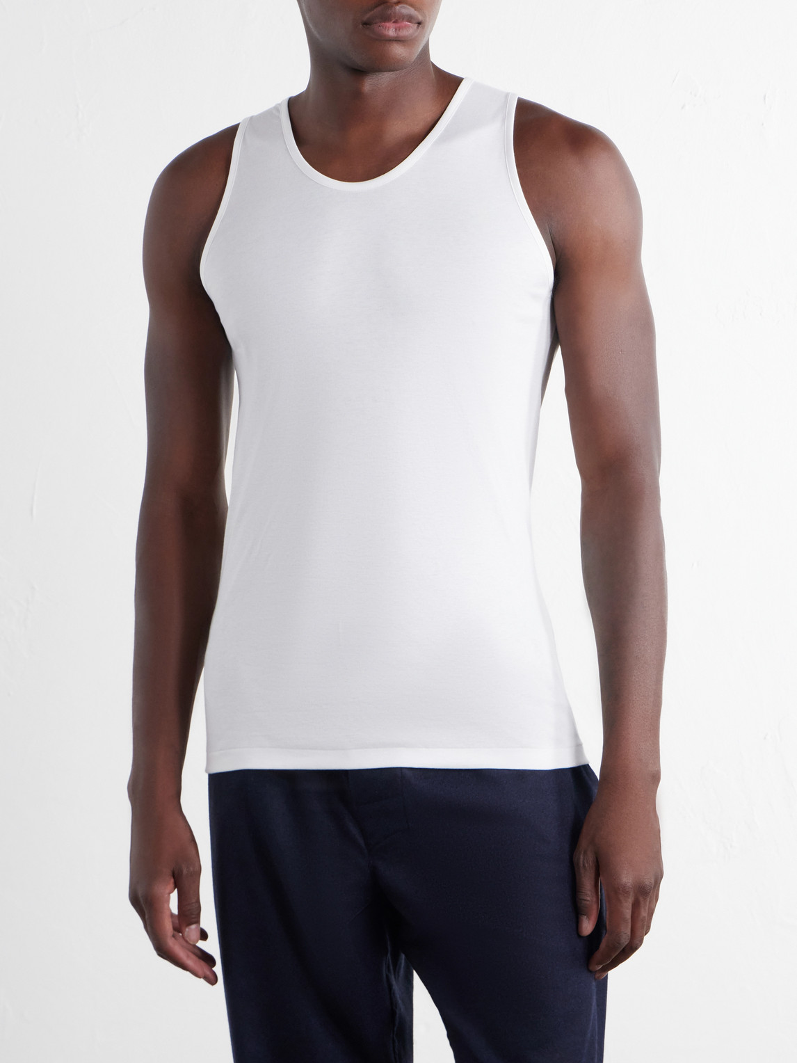 Sea Island Cotton-Jersey Tank Top