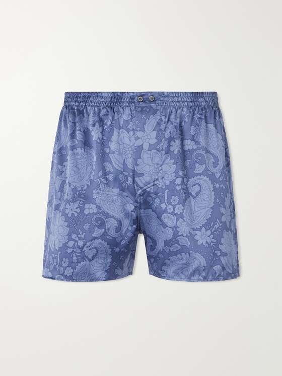 Zimmerli Printed Silk-Satin Boxer Shorts