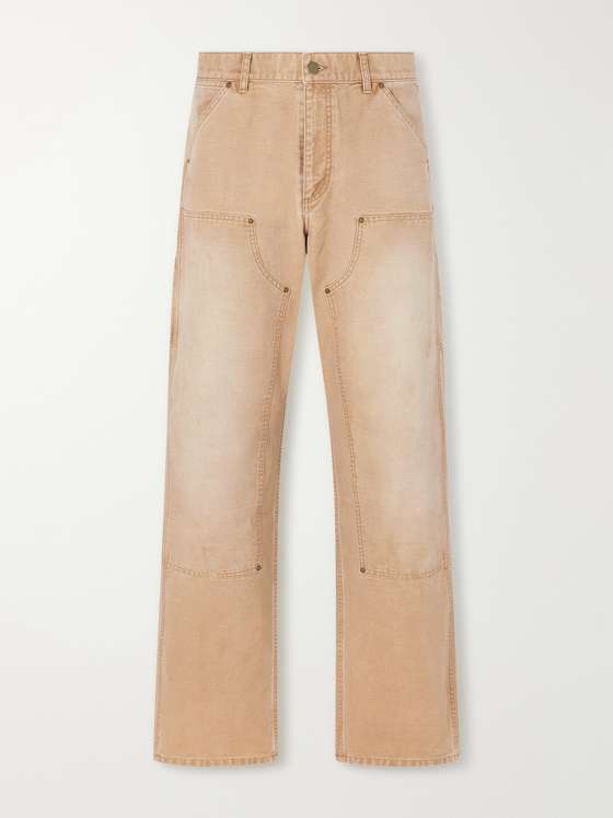 Johnelliott Desert Snow Straight-Leg Paint-Splattered Cotton-Canvas Trousers