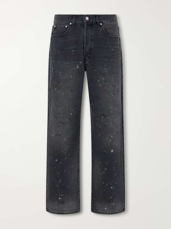 Johnelliott Straight-Leg Paint-Splattered Distressed Jeans