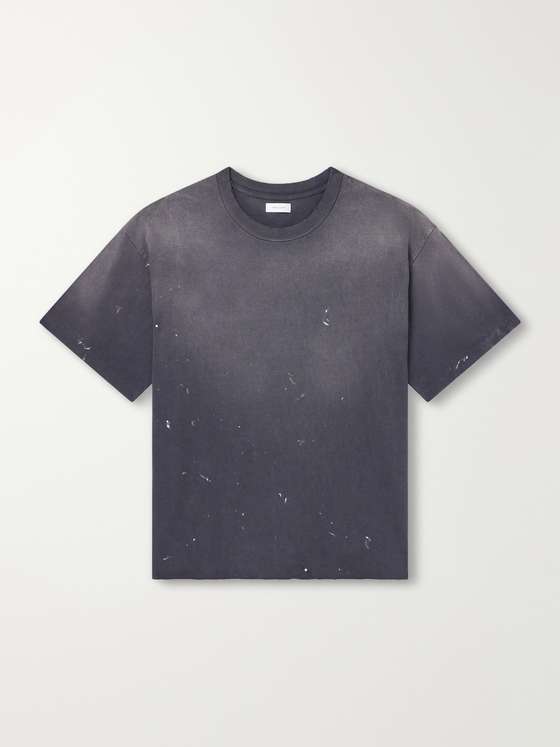 Johnelliott Odeon Paint-Splattered Distressed Cotton-Jersey T-Shirt