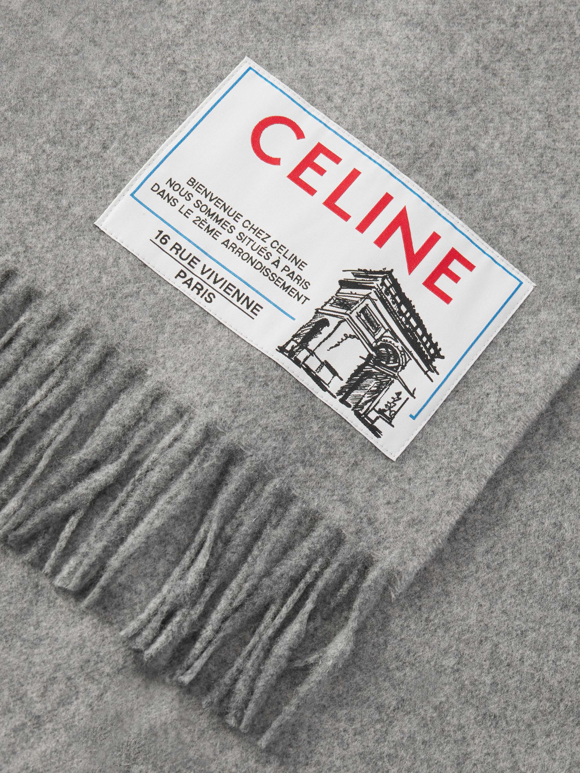 CELINE Logo-Appliquéd Wool And Cashmere-Blend Scarf for Men | MR