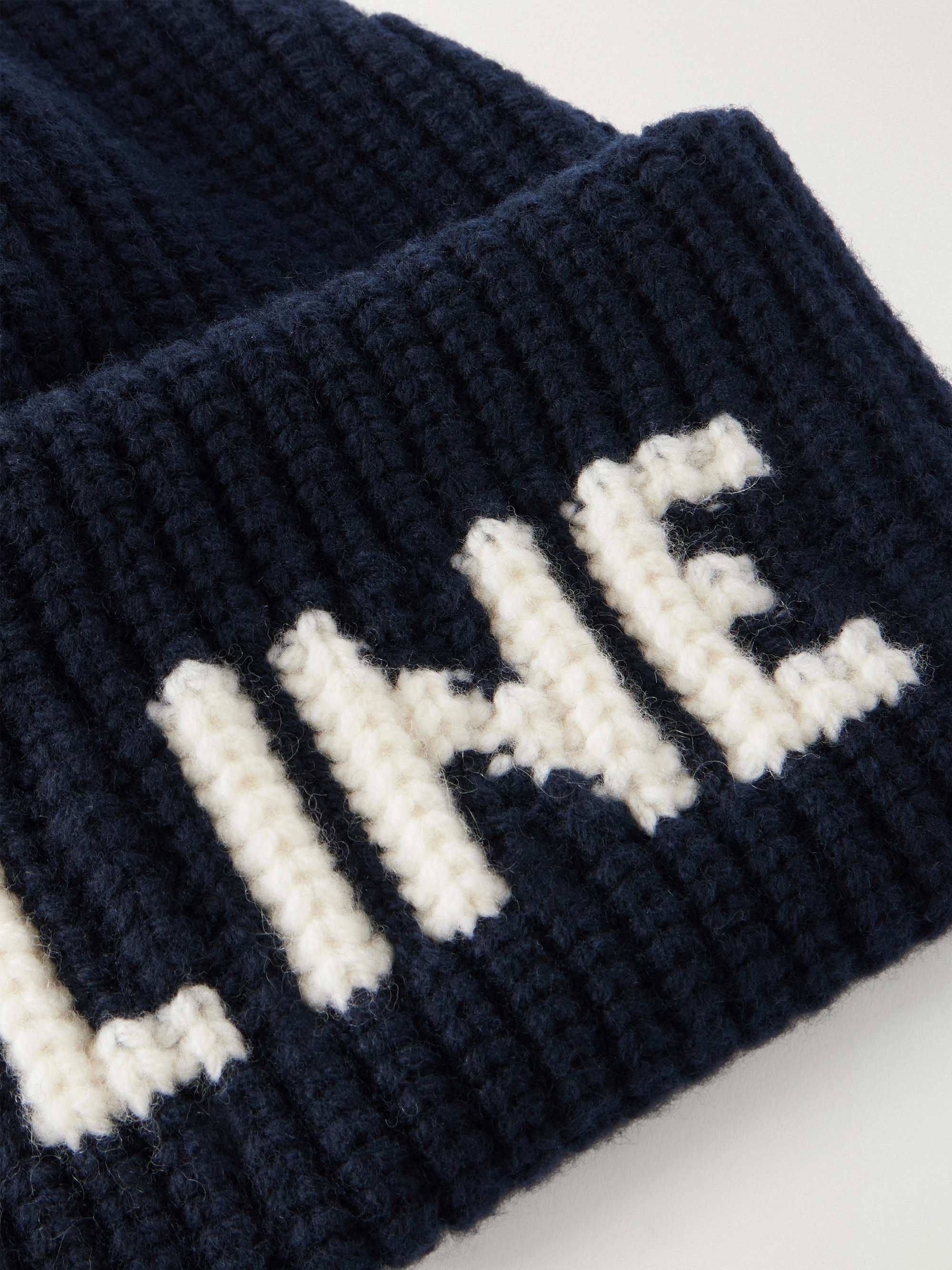 CELINE Logo-Jacquard Ribbed Wool And Cashmere-Blend Beanie for Men