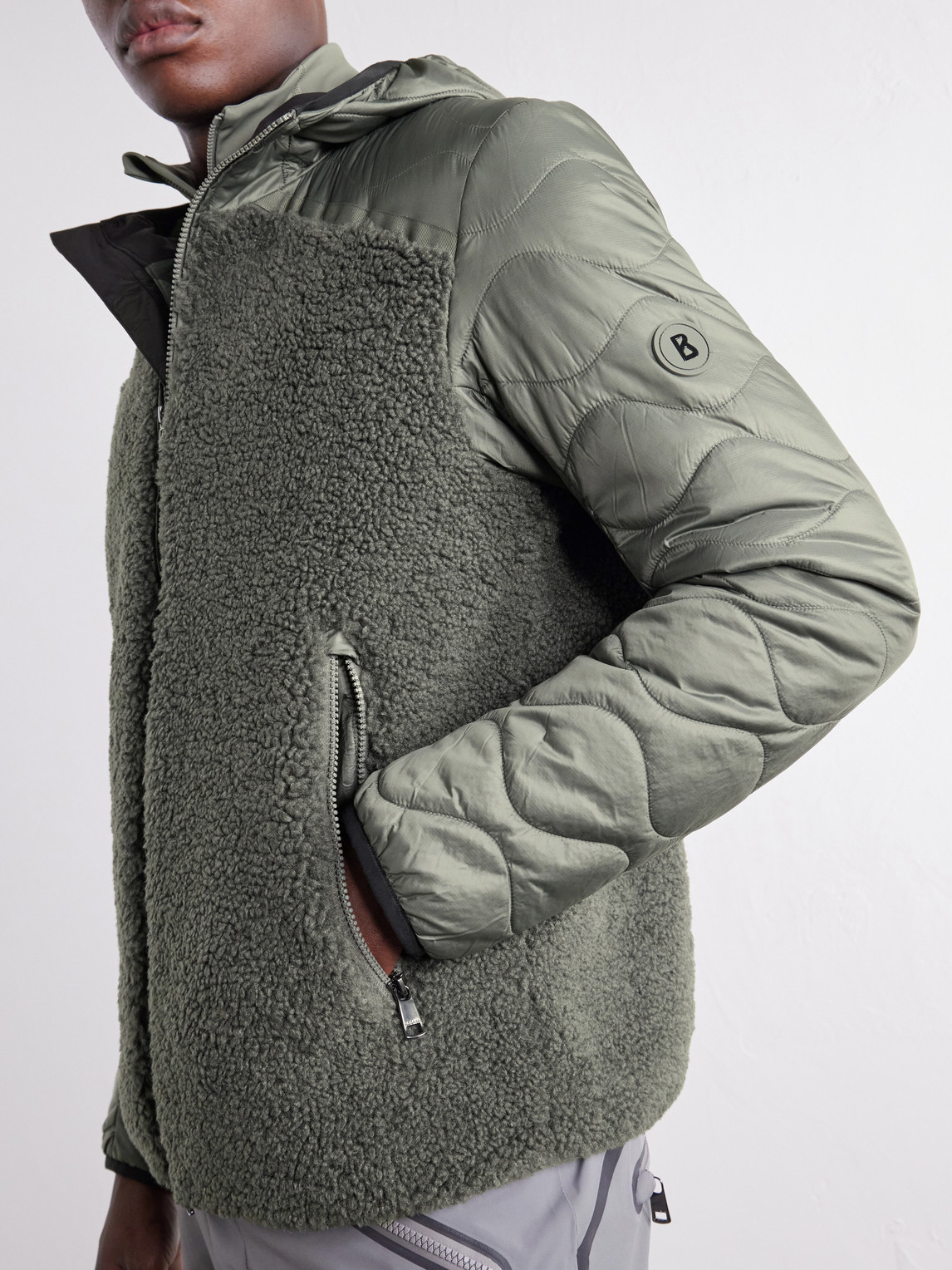 Jarek Hooded Padded Panelled Rip-Stop And Fleece Ski Jacket