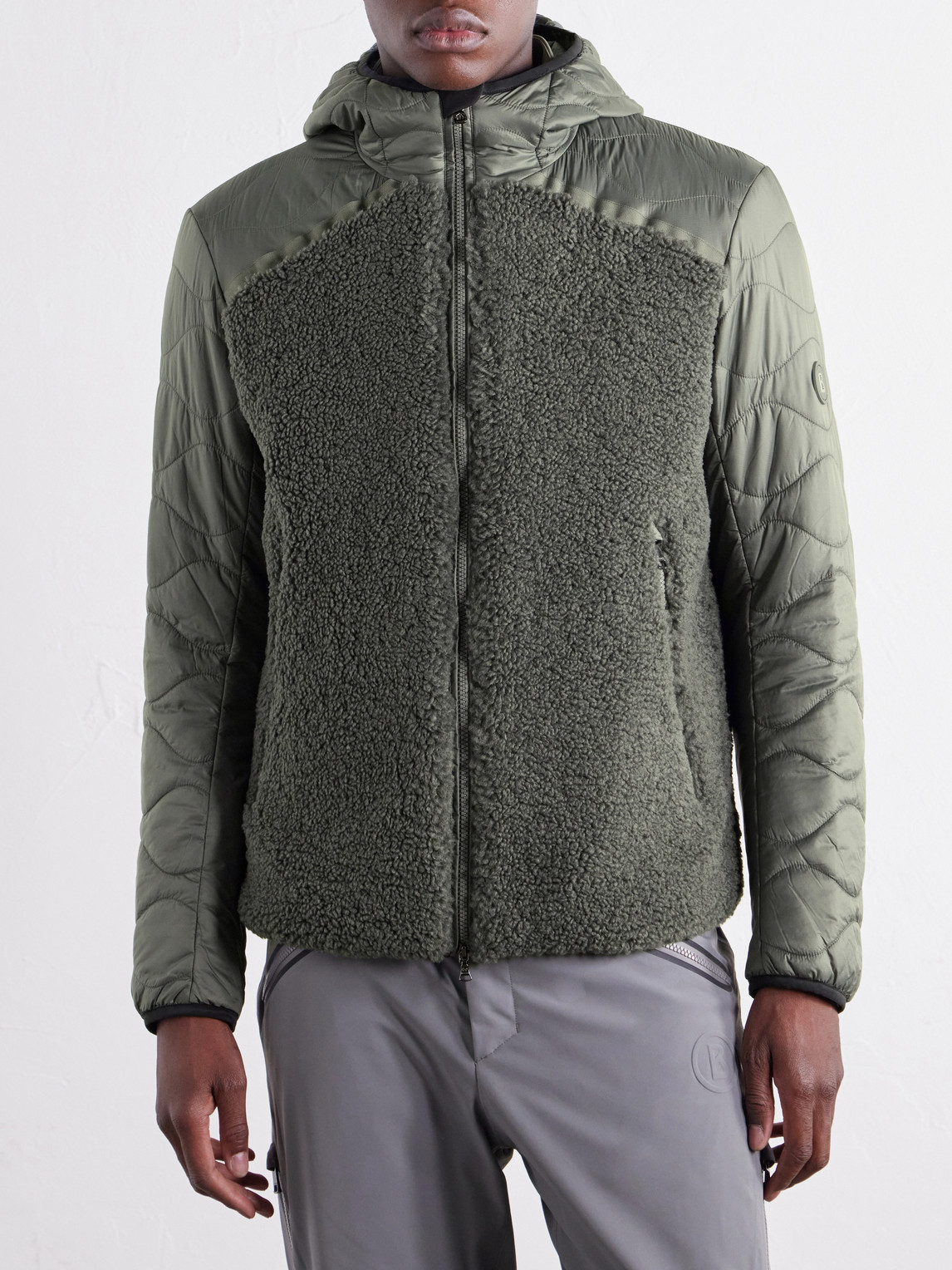 Jarek Hooded Padded Panelled Rip-Stop And Fleece Ski Jacket