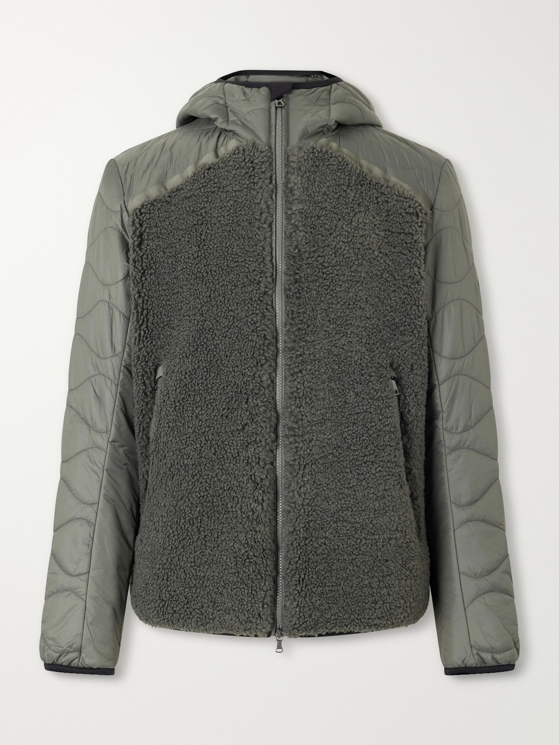 Bogner Jarek Hooded Padded Panelled Rip-stop And Fleece Ski Jacket In Green