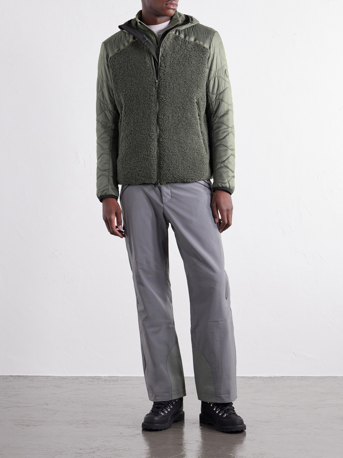 Jarek Hooded Padded Panelled Rip-Stop And Fleece Ski Jacket