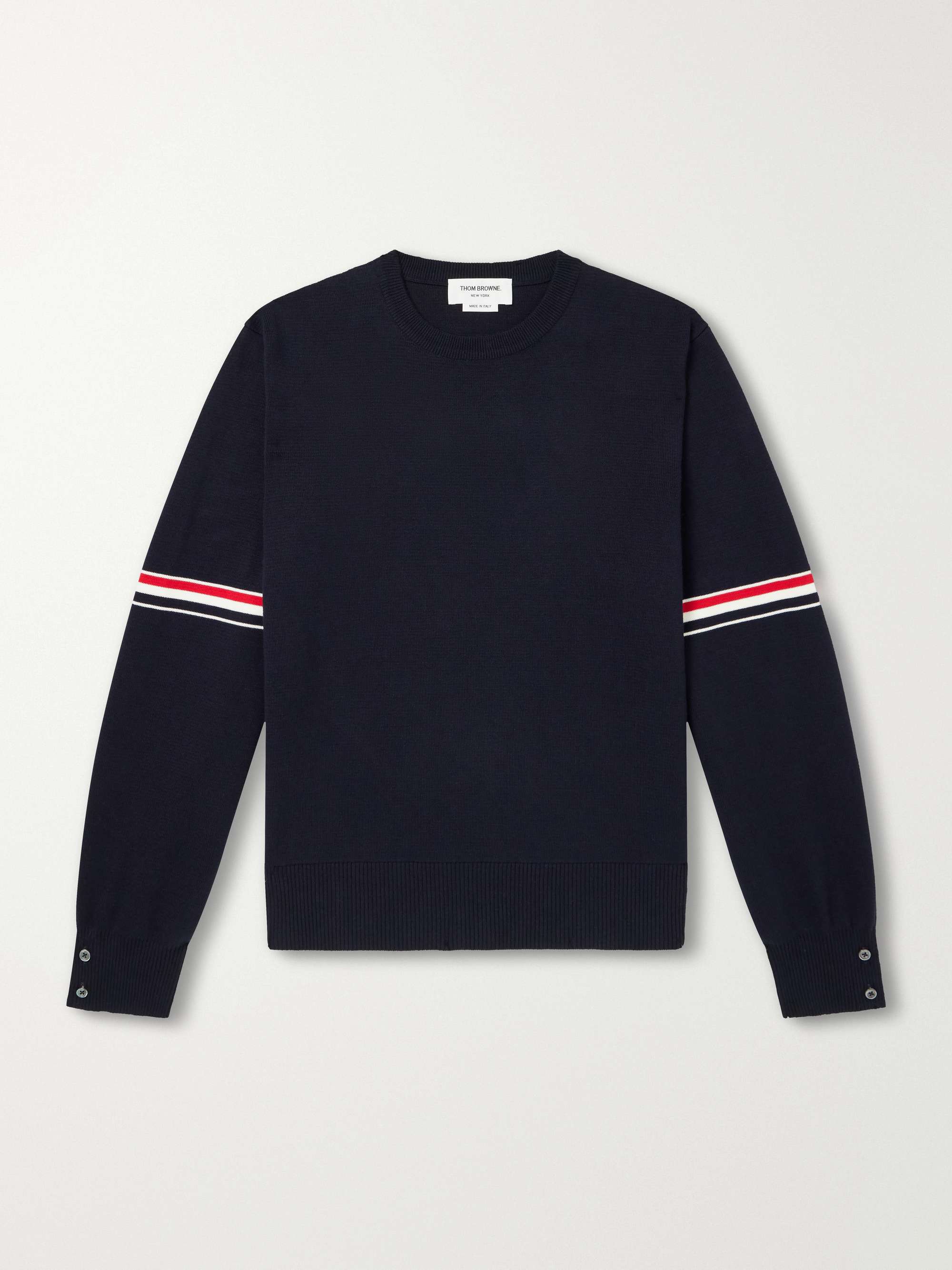 THOM BROWNE Slim-Fit Striped Cotton Sweater