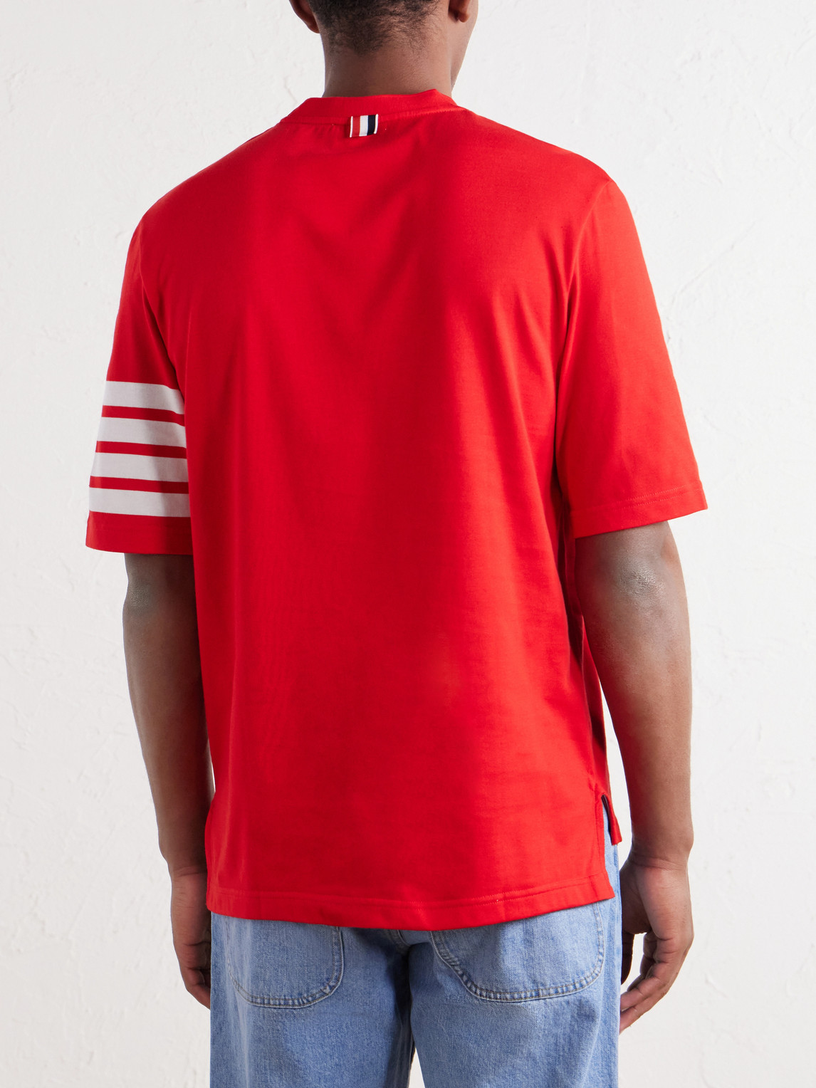 Logo-Appliquéd Striped Cotton-Jersey T-Shirt