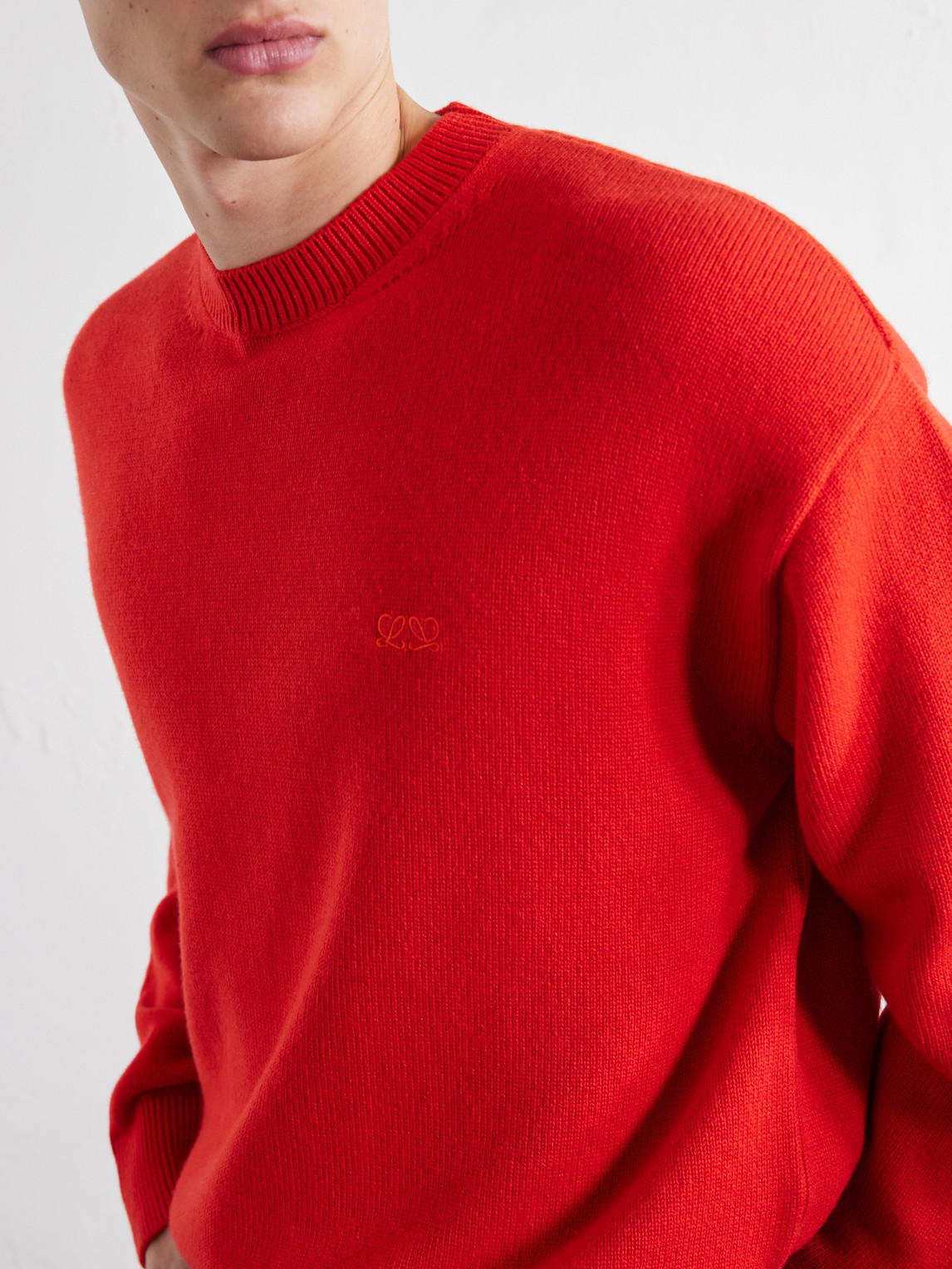 Anagram-Embroidered Cashmere-Blend Sweater
