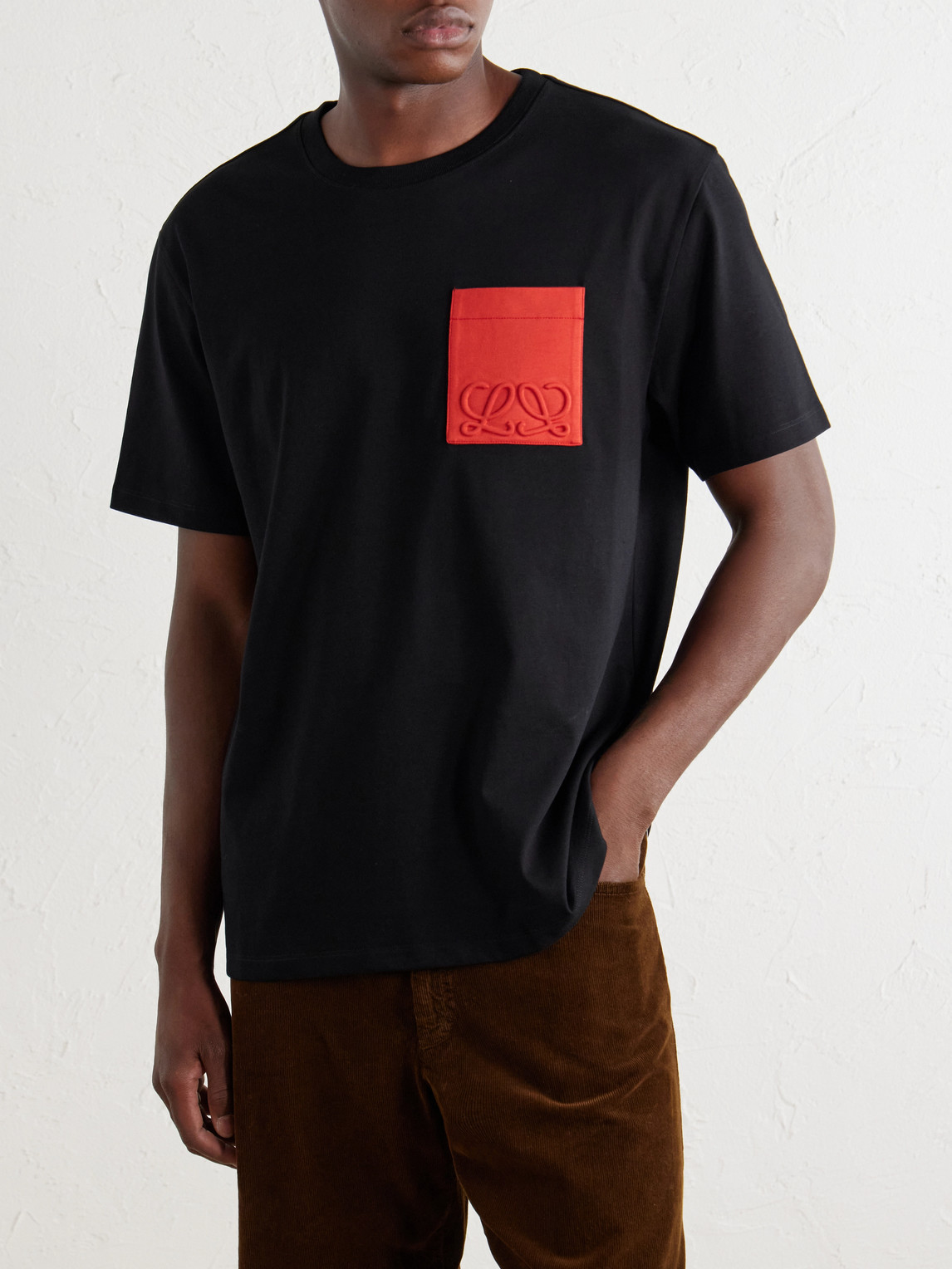 Anagram-Embroidered Cotton-Jersey T-Shirt