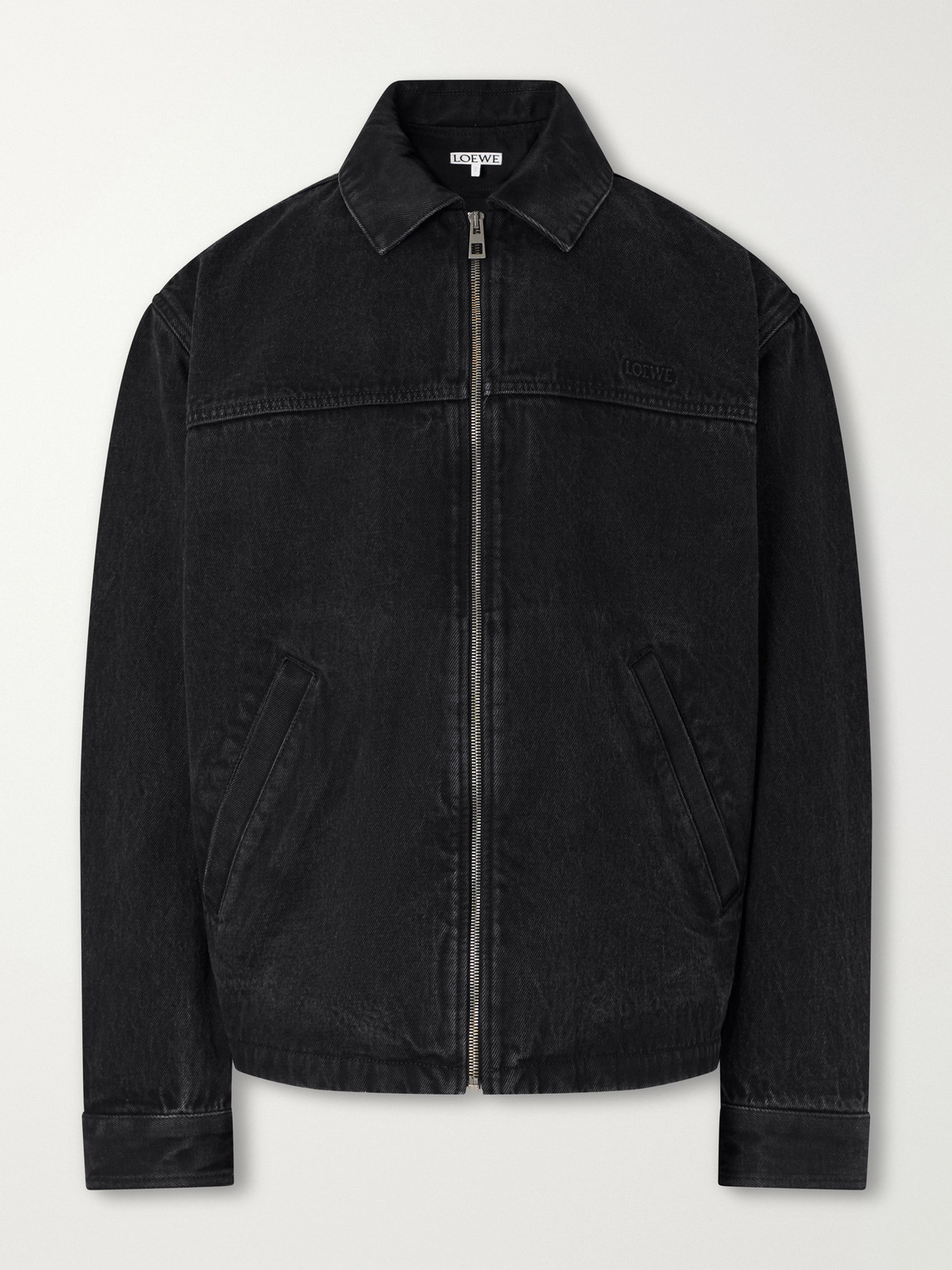 Logo-Embossed Paneled Denim Jacket
