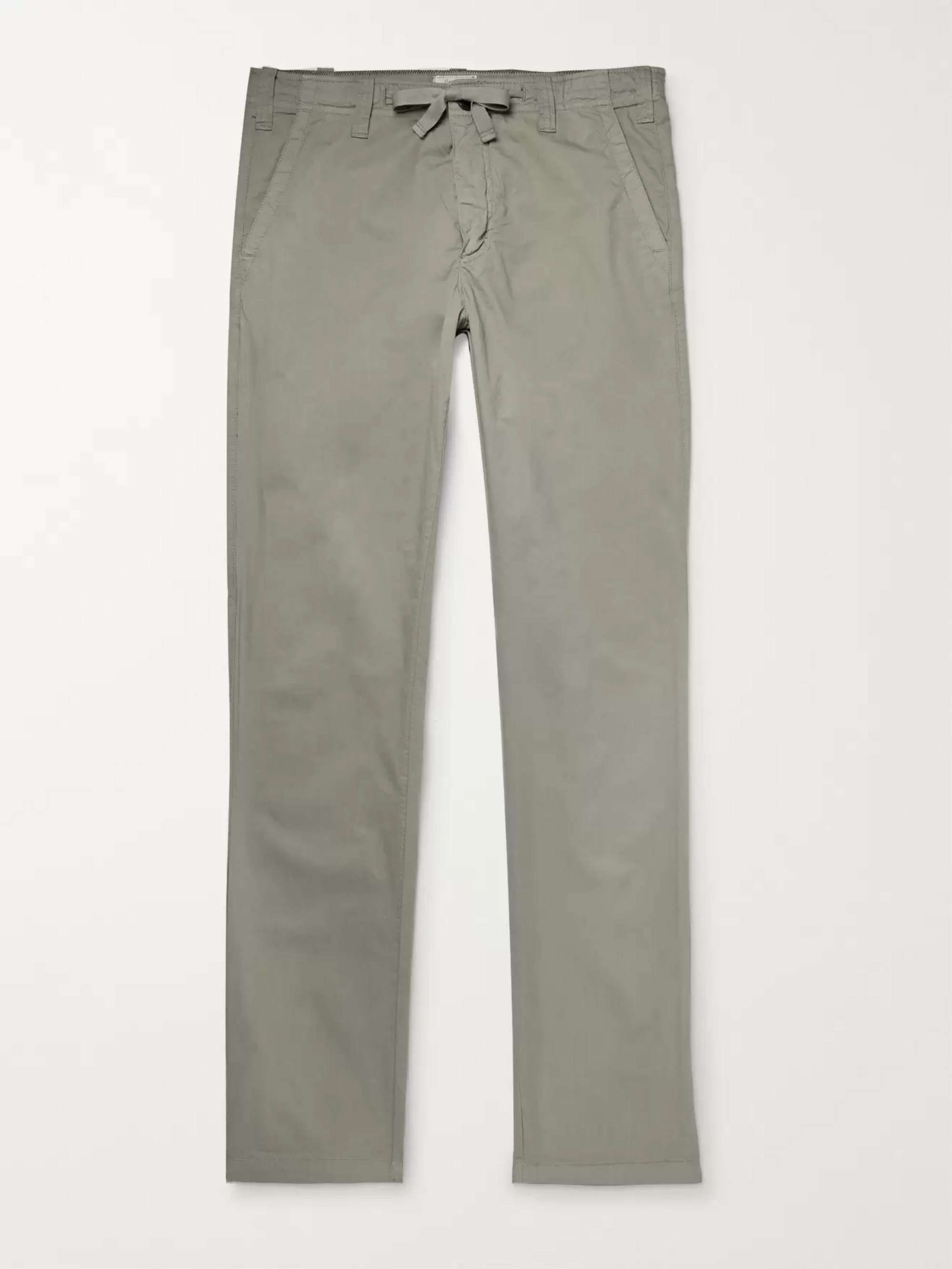 HARTFORD Troy Slim-Fit Linen-Chambray Drawstring Trousers