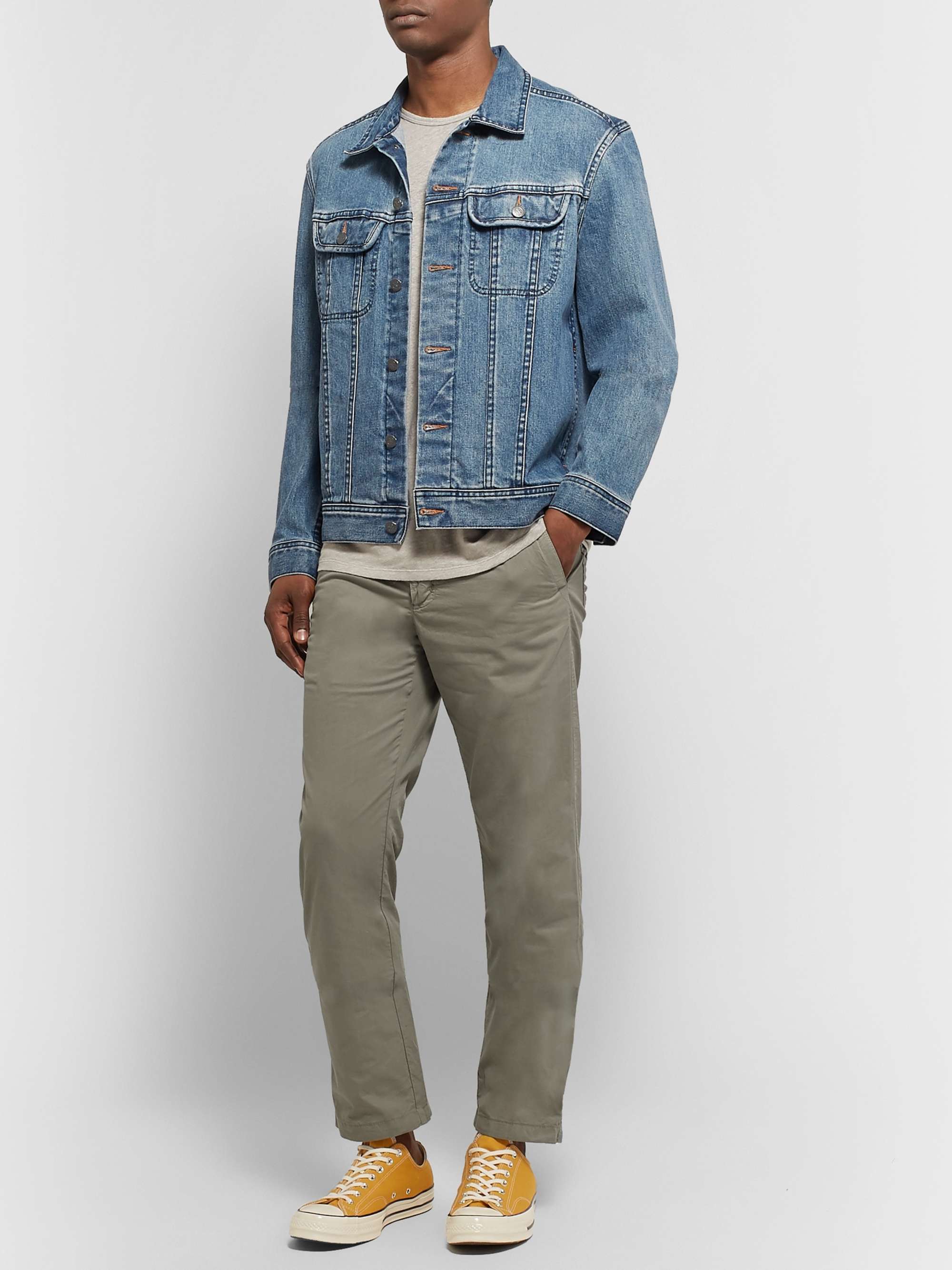 HARTFORD Troy Slim-Fit Linen-Chambray Drawstring Trousers