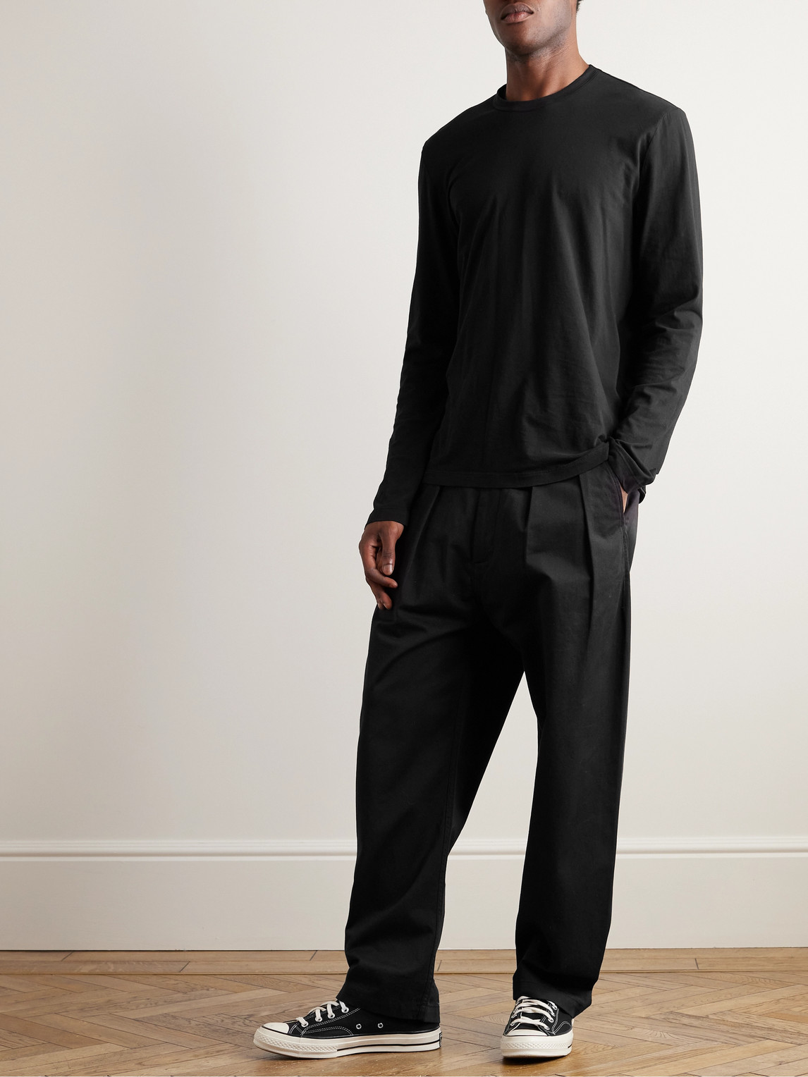 Shop James Perse Cotton-jersey T-shirt In Black