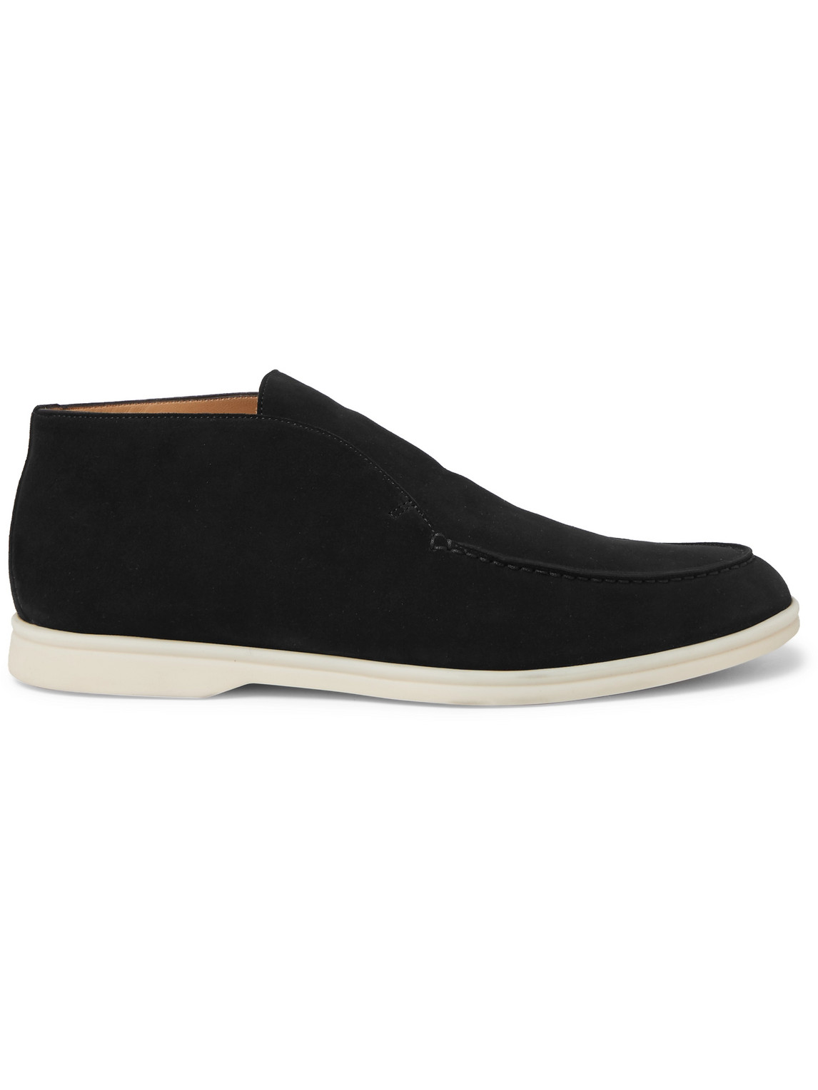Loro Piana Men's Open Walk Elk Leather Ankle Boots In Black