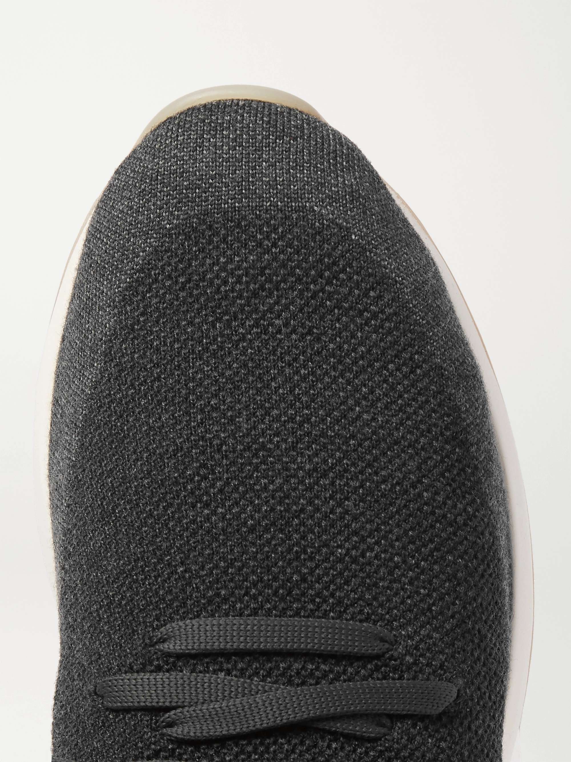 LORO PIANA 360 Flexy Walk Leather-Trimmed Knitted Wish Wool Sneakers