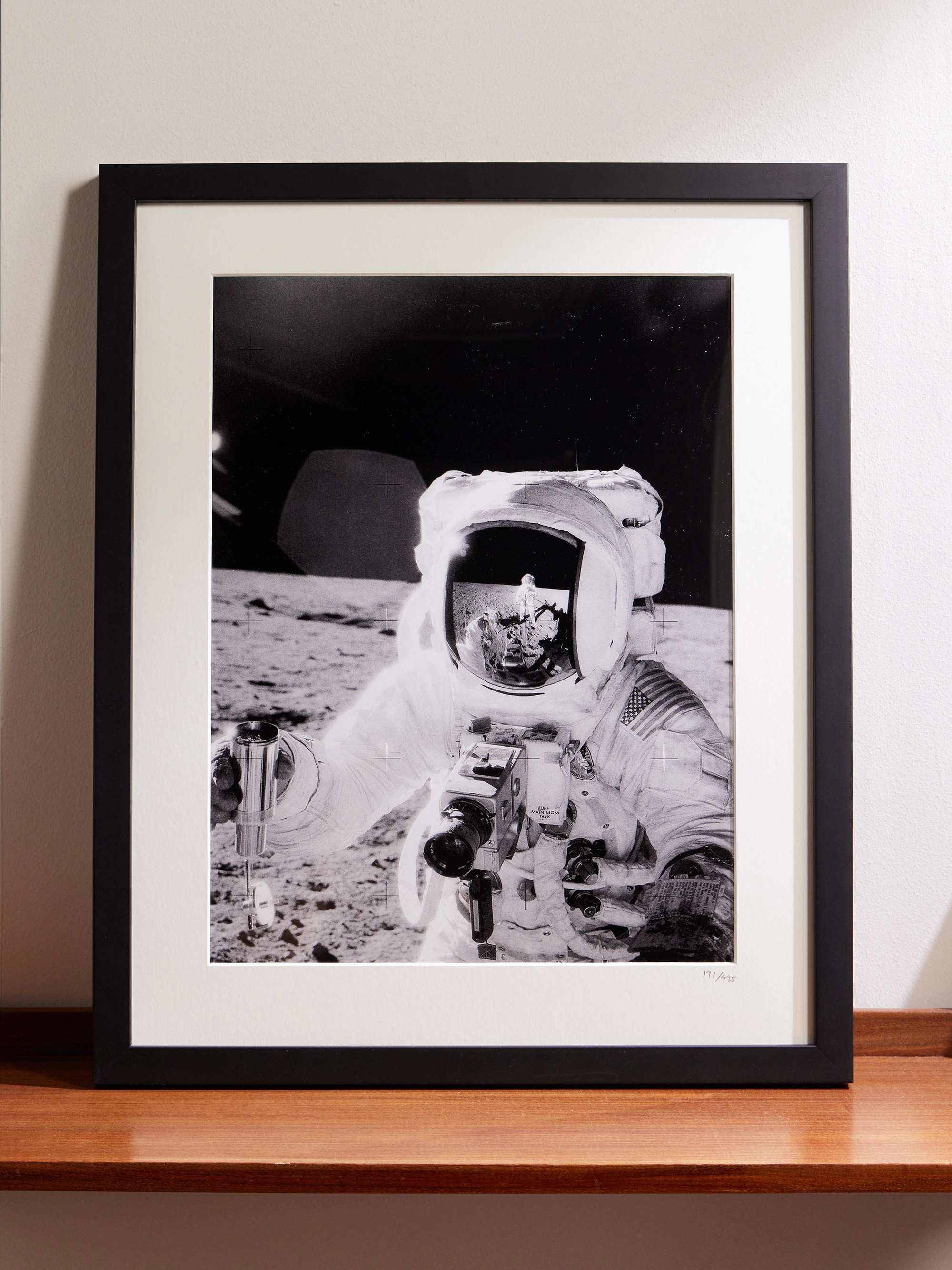 SONIC EDITIONS Framed 1969 Alan L. Bean on the Moon Print, 17" x 21"