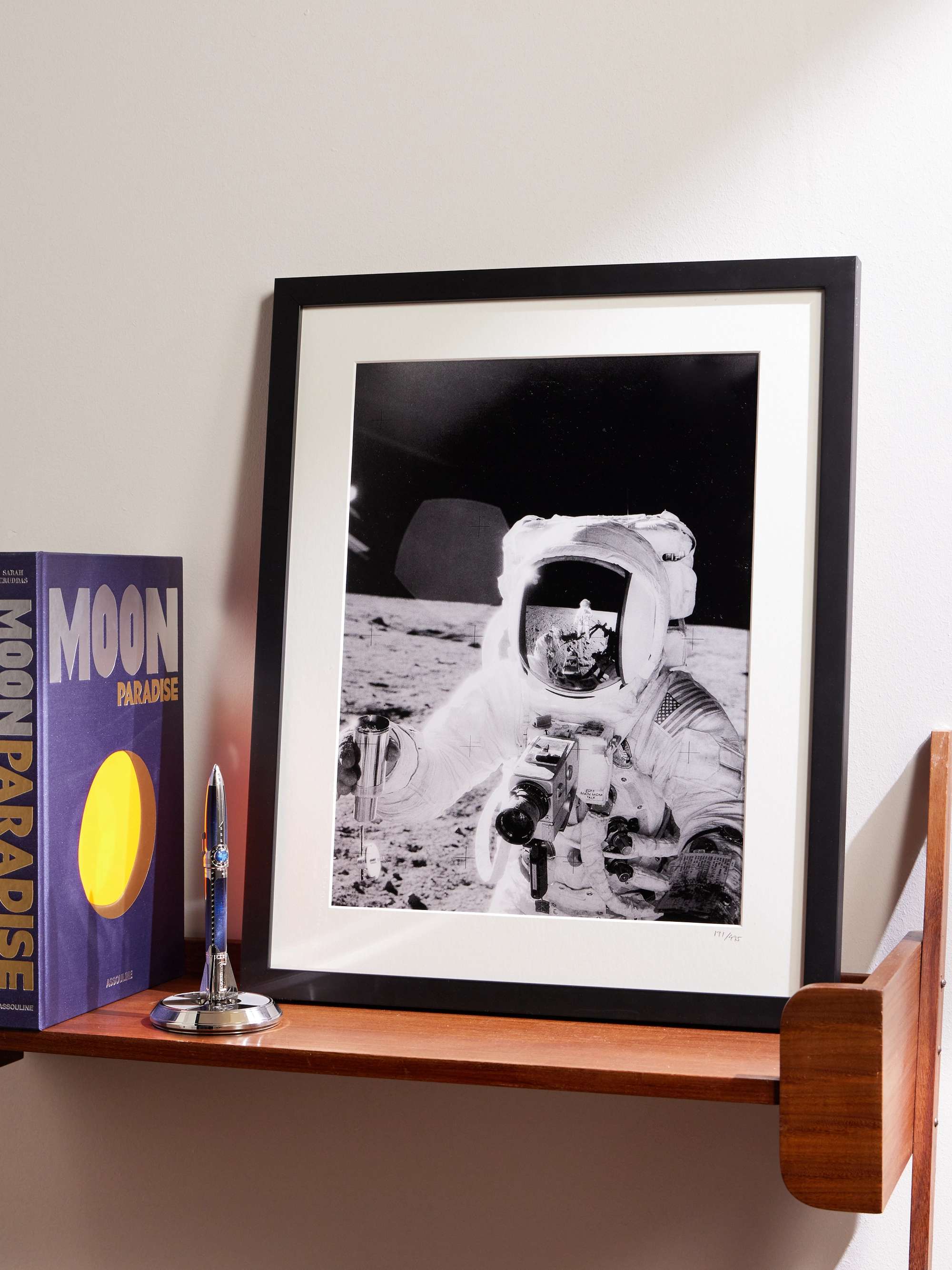 SONIC EDITIONS Framed 1969 Alan L. Bean on the Moon Print, 17" x 21"