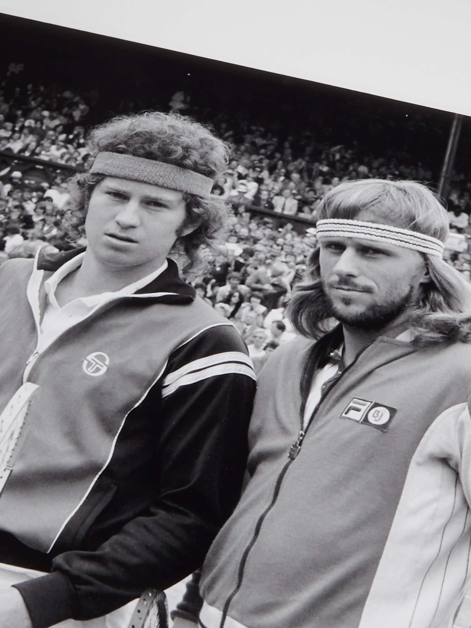 SONIC EDITIONS Framed 1980 Bjorn Borg and John McEnroe at Wimbledon Print, 16" x 20"