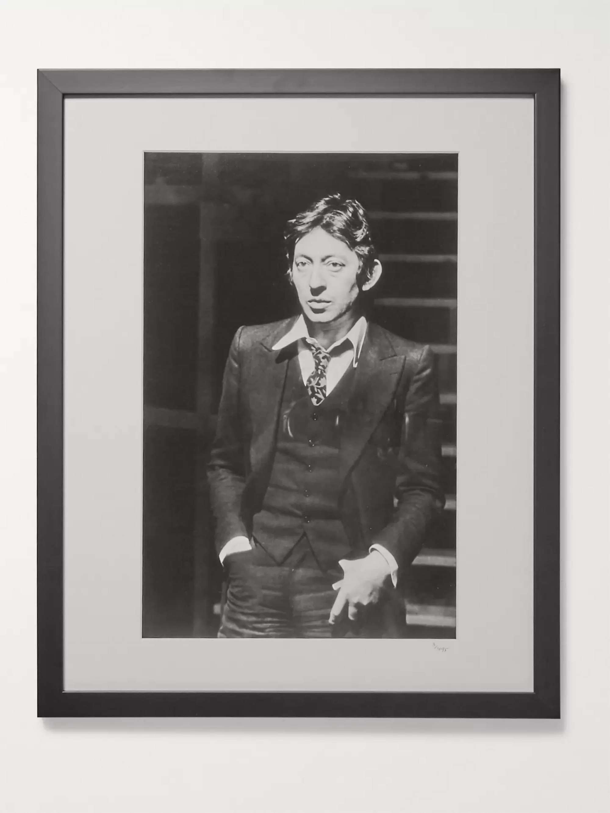 SONIC EDITIONS Framed 1968 Serge Gainsbourg Portrait, 16" X 20"