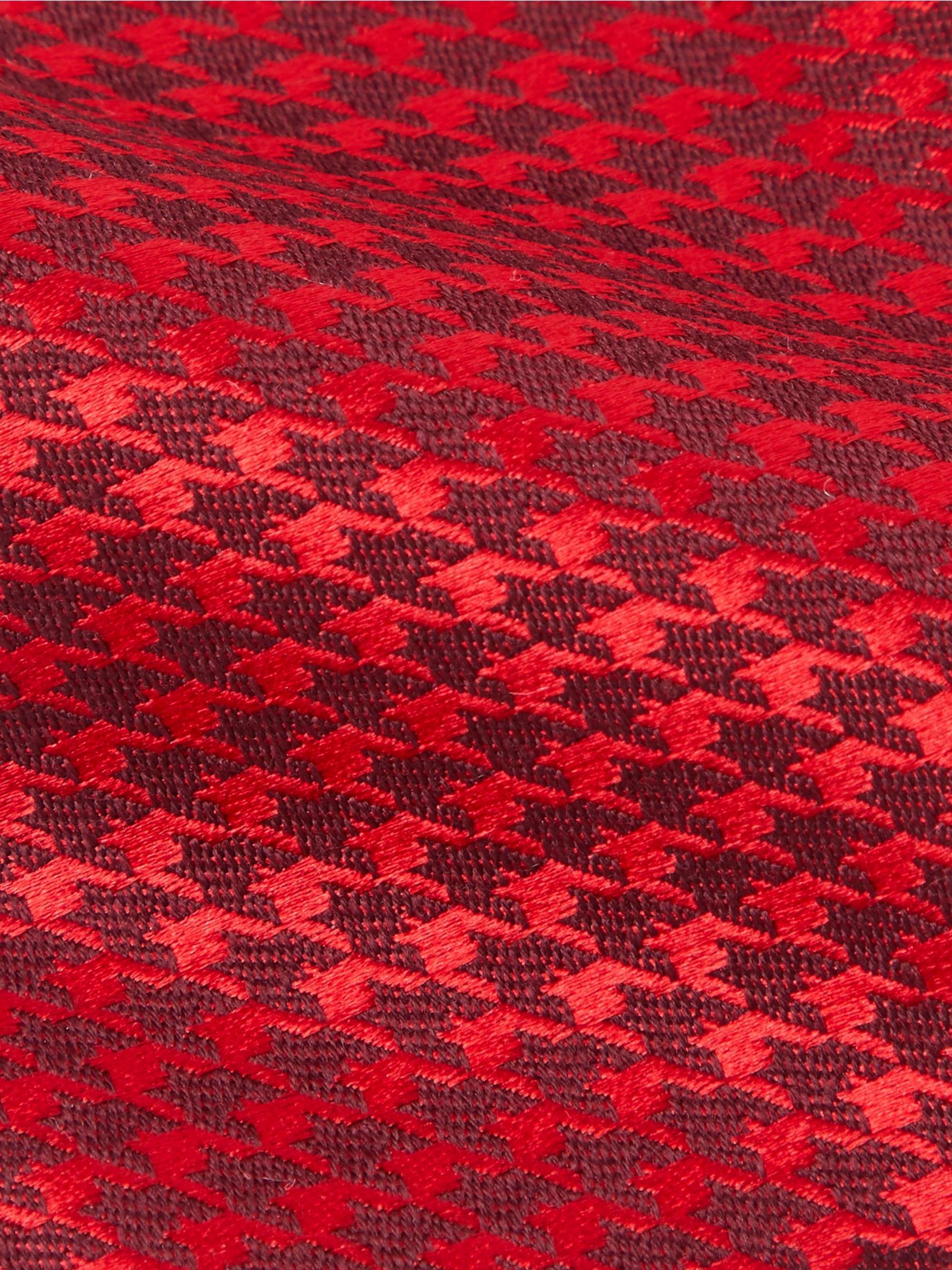CHARVET 7.5cm Houndstooth Silk and Wool-Blend Tie