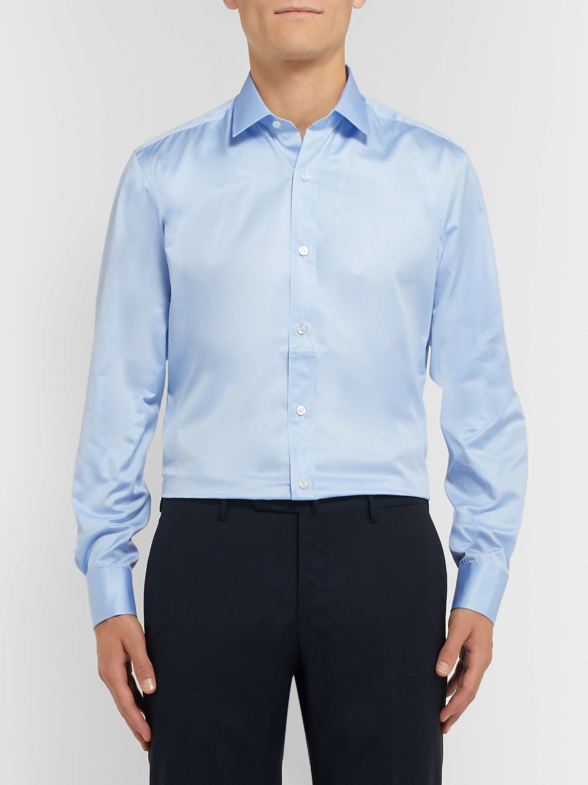 CHARVET Light-Blue Slim-Fit Cotton Shirt