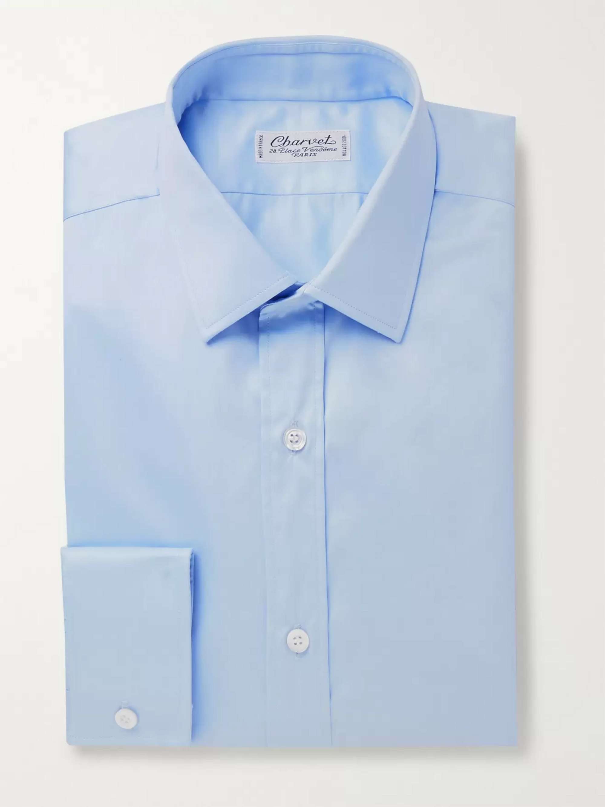 Light-Blue Slim-Fit Cotton Shirt
