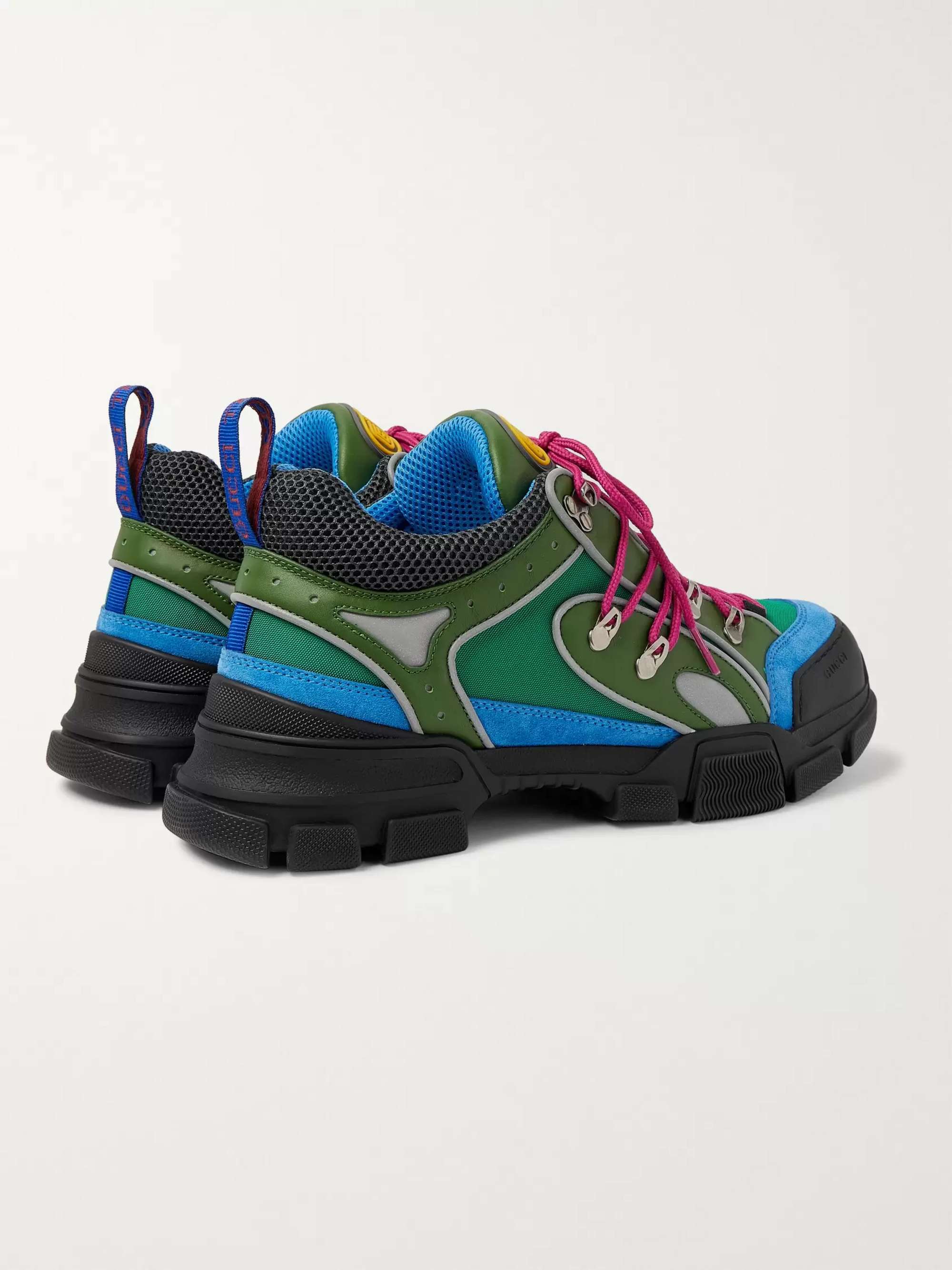 GUCCI Flashtrek Reflective Leather, Suede and Mesh Sneakers