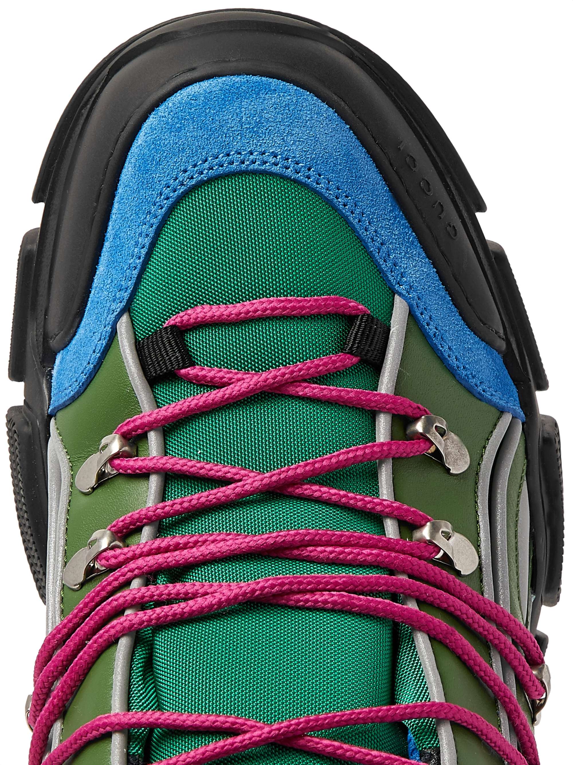 GUCCI Flashtrek Reflective Leather, Suede and Mesh Sneakers